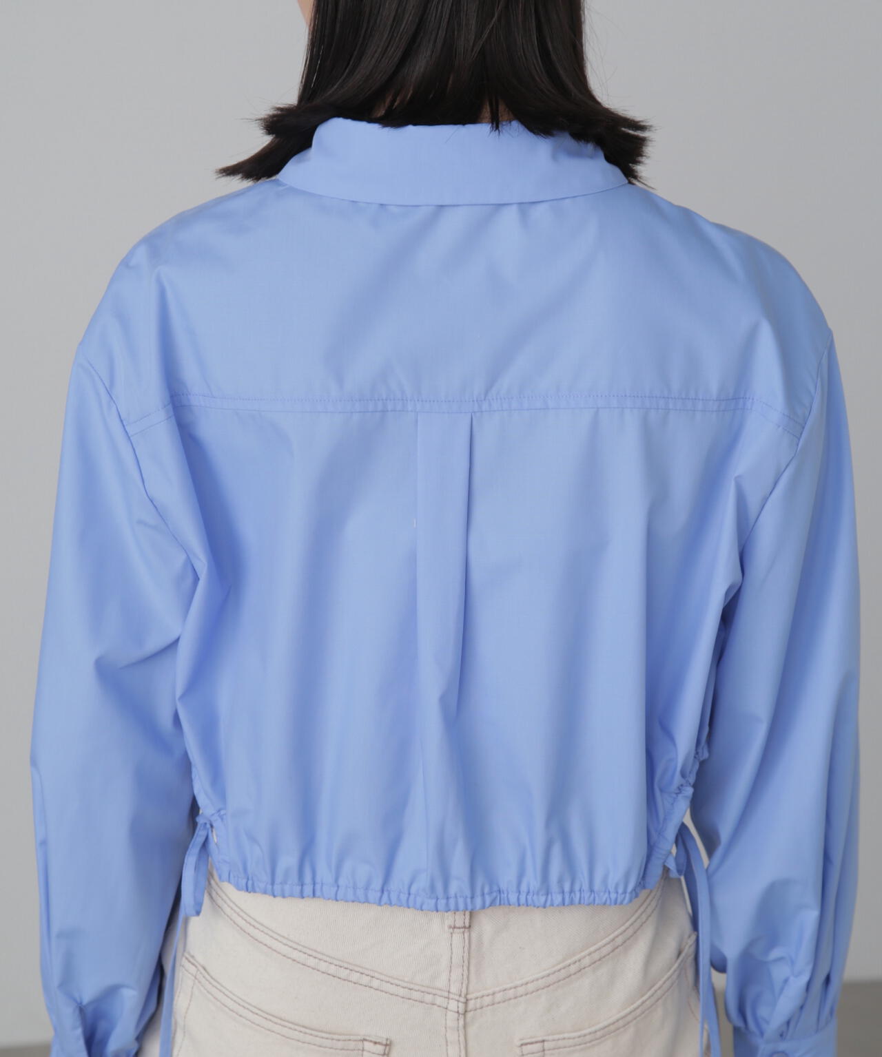 裾ドロストカッティングショート丈シャツ