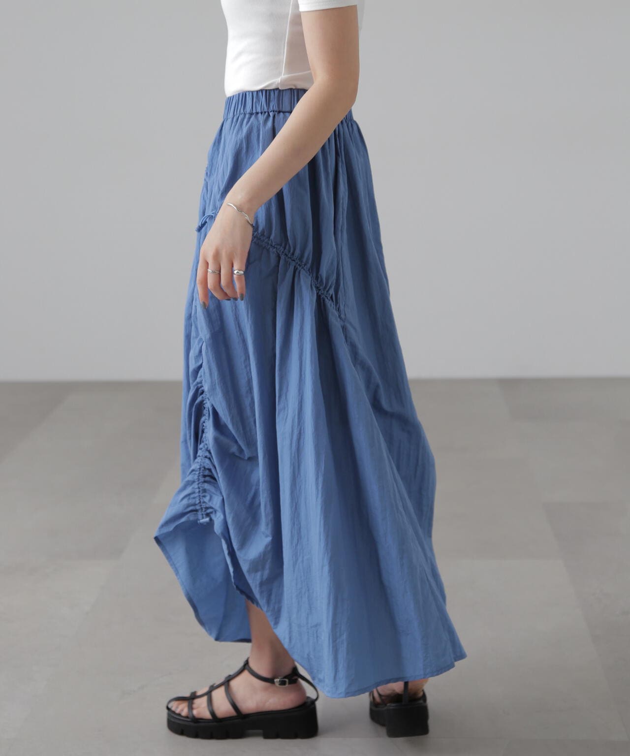 WCJ ドローストリングスカート マーメイド　ブルー WCJ ドローストリングスカート マーメイド ブルー WCJ ドロー