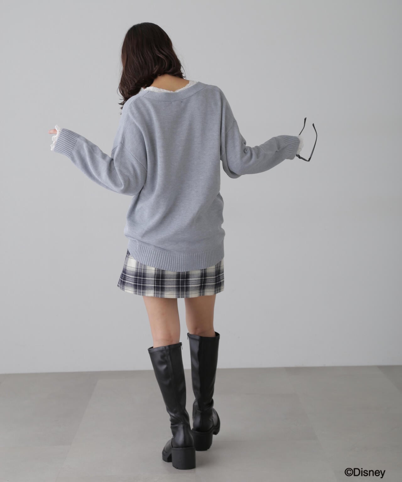 シャツ巻き風ミニスカート