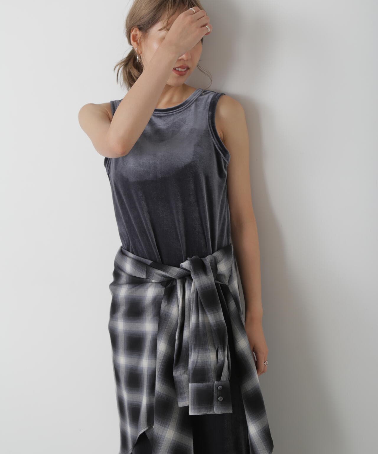 ベロアアメスリタンクトップワンピース