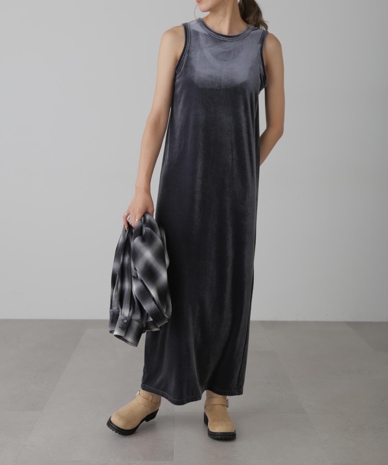 ベロアアメスリタンクトップワンピース