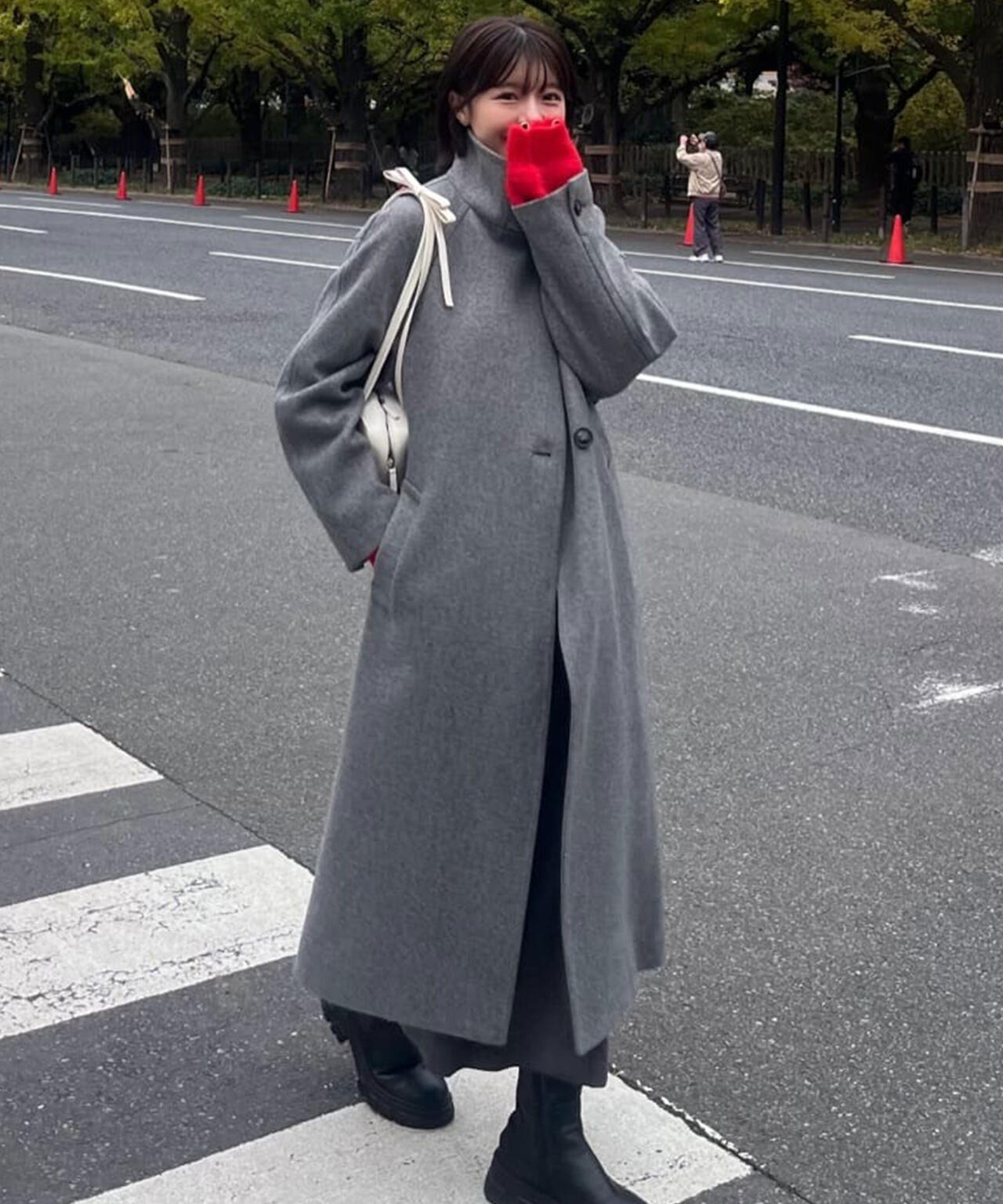 3サイズ展開XS-M】スタンドカラーロングコート【低身長サイズ有