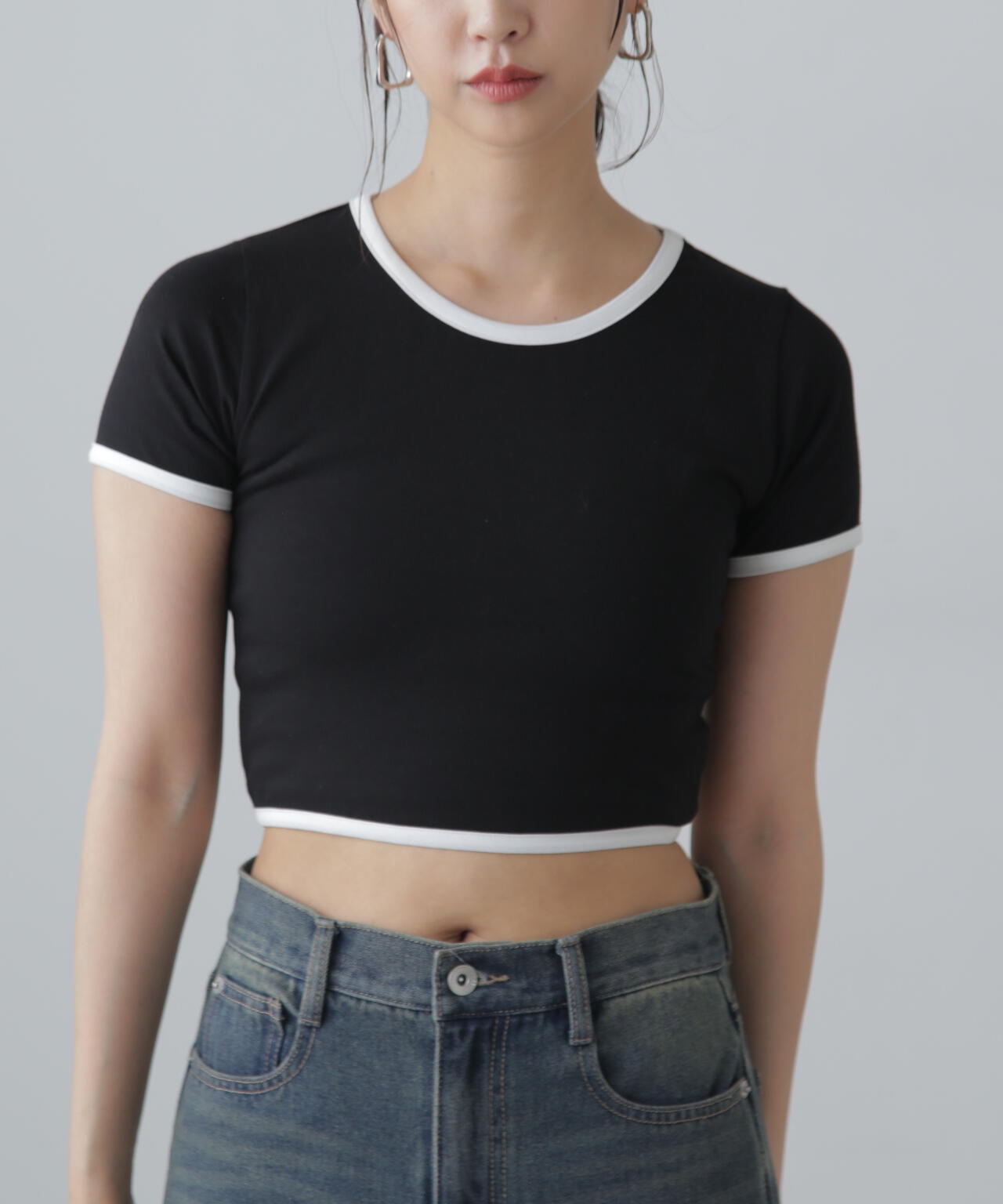 ショート丈リンガーTシャツ