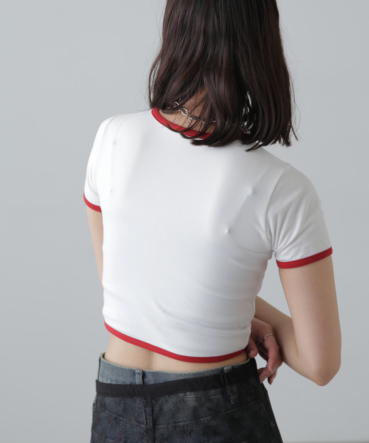 ショート丈リンガーTシャツ