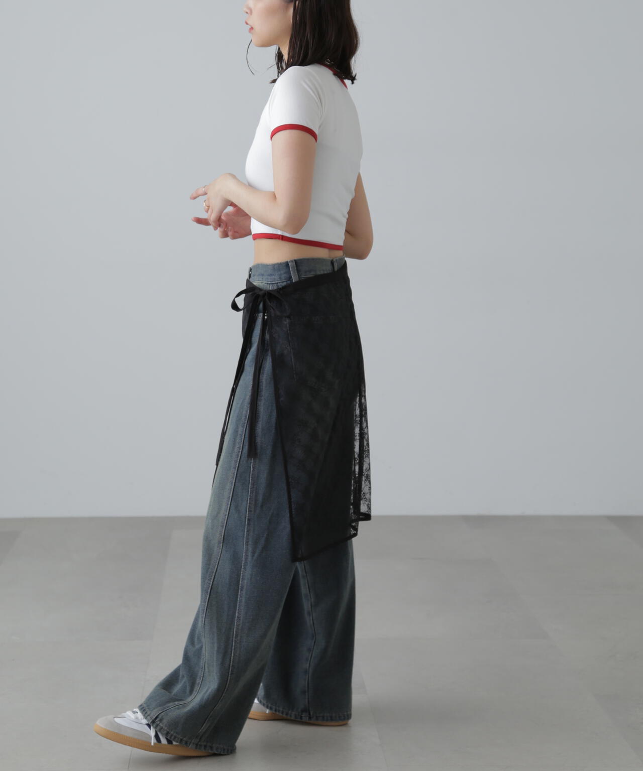 ショート丈リンガーTシャツ