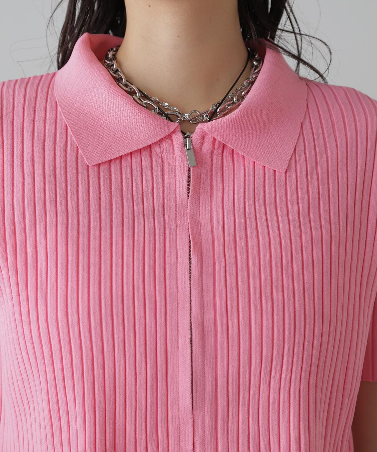 襟付き半袖ジップニットカーディガン | FREE'S MART（フリーズマート