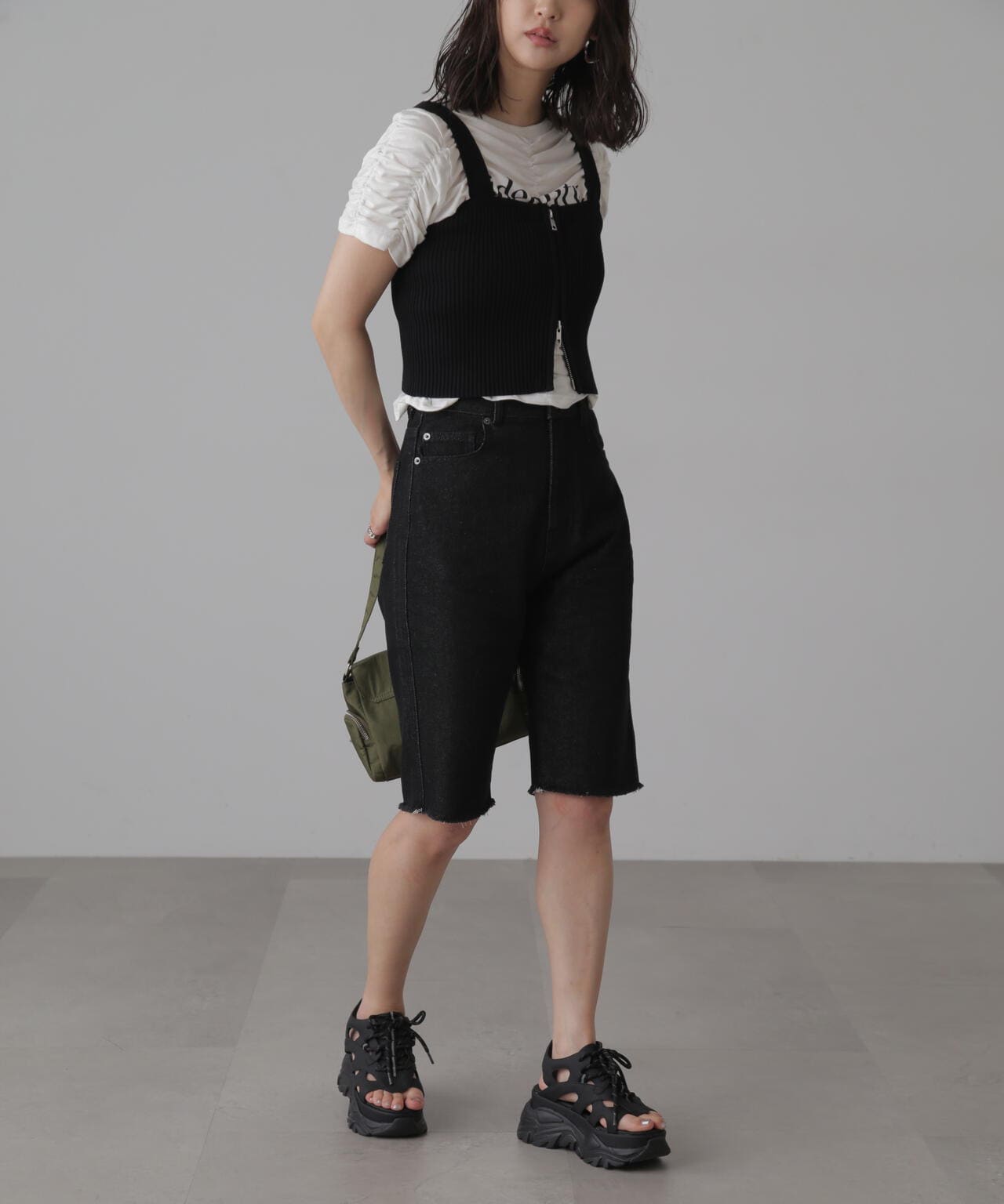 もっち様確認 接触冷感】モックネックカラーワンピース LE SOUK HOLIDAY｜クロス