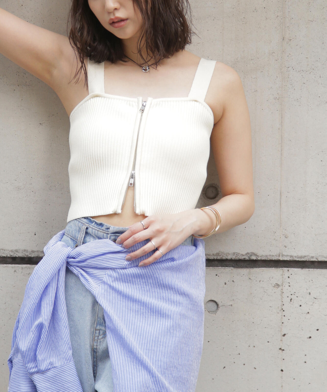 値下げしました‼︎AEWEN MATOPH☆ビスチェ　白 AEWEN MATOPH＞ビスチェ ニットコンビ トップス