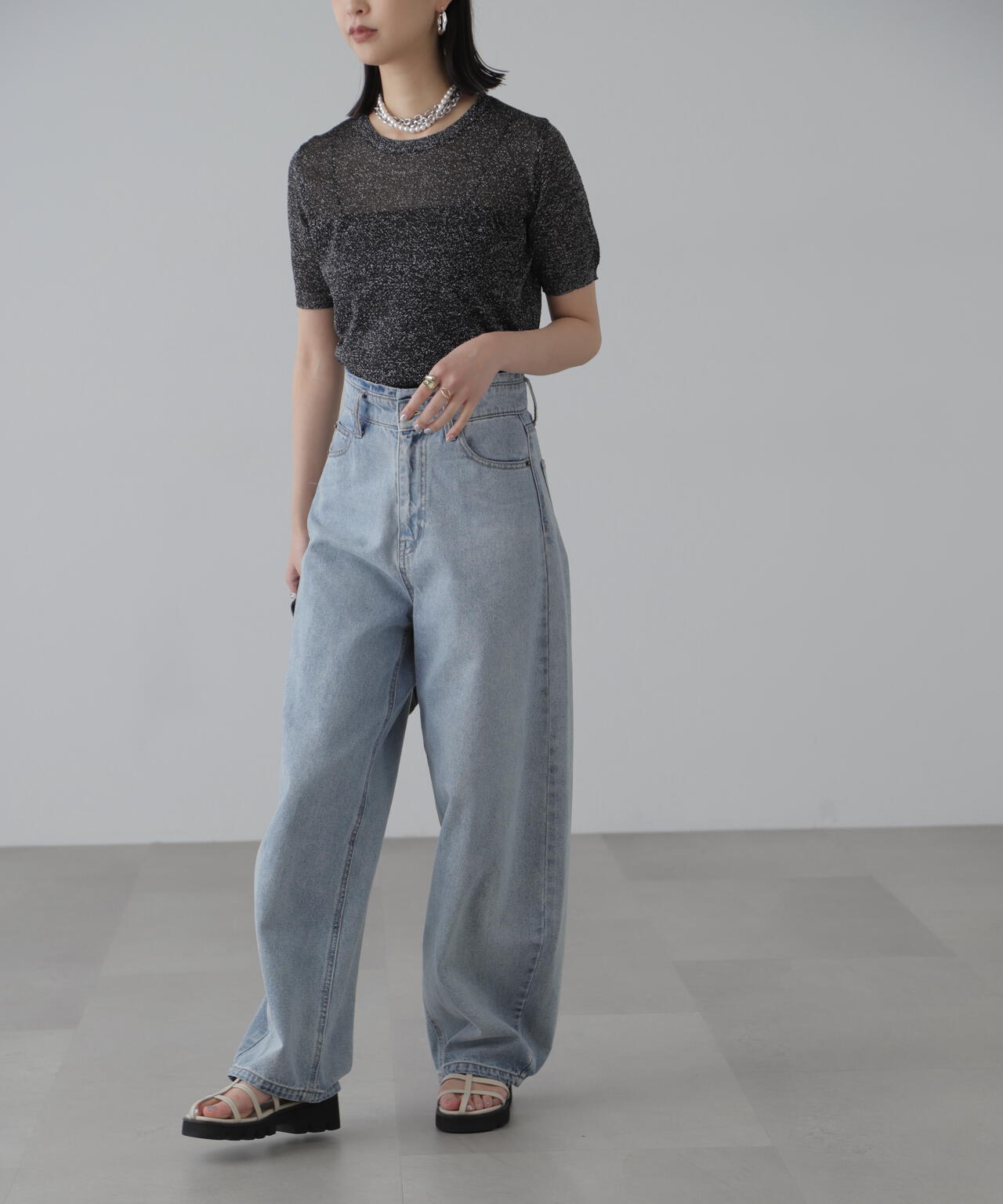 コンパクトラメシアー半袖ニット | FREE'S MART（フリーズマート