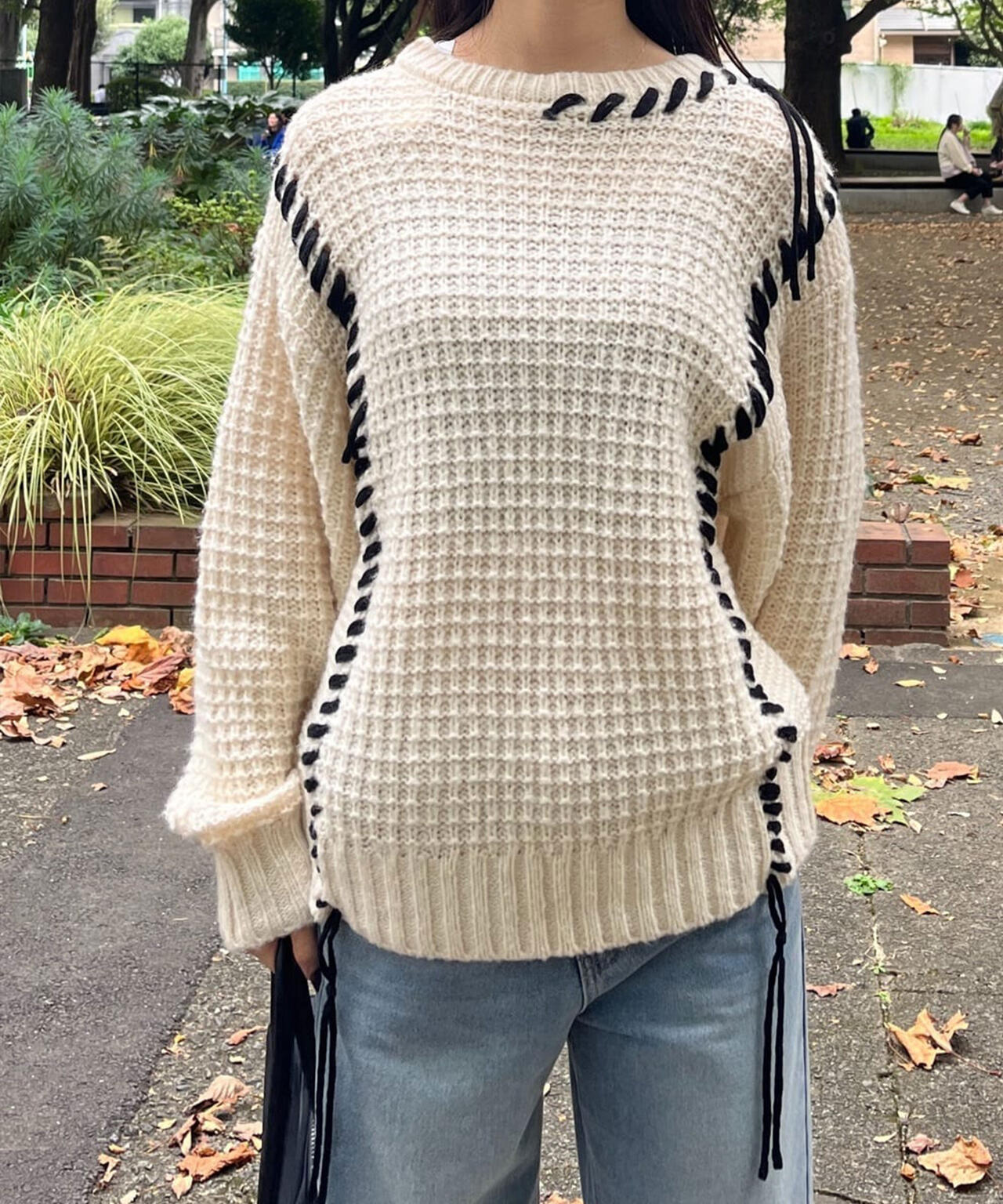 配色ステッチニットプルオーバー | FREE'S MART（フリーズマート