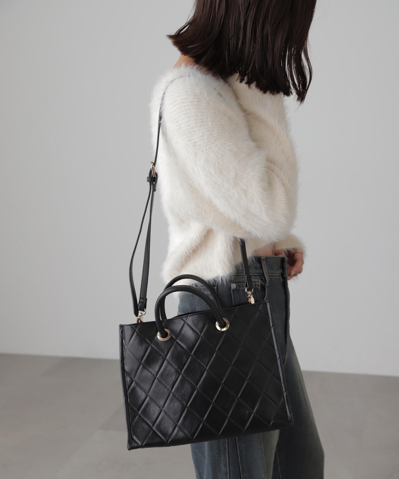 ♡即日発送♡ブラック キルティング バッグ WEB限定】キルティング刺しゅうトートバッグ | ファッション通販サイト