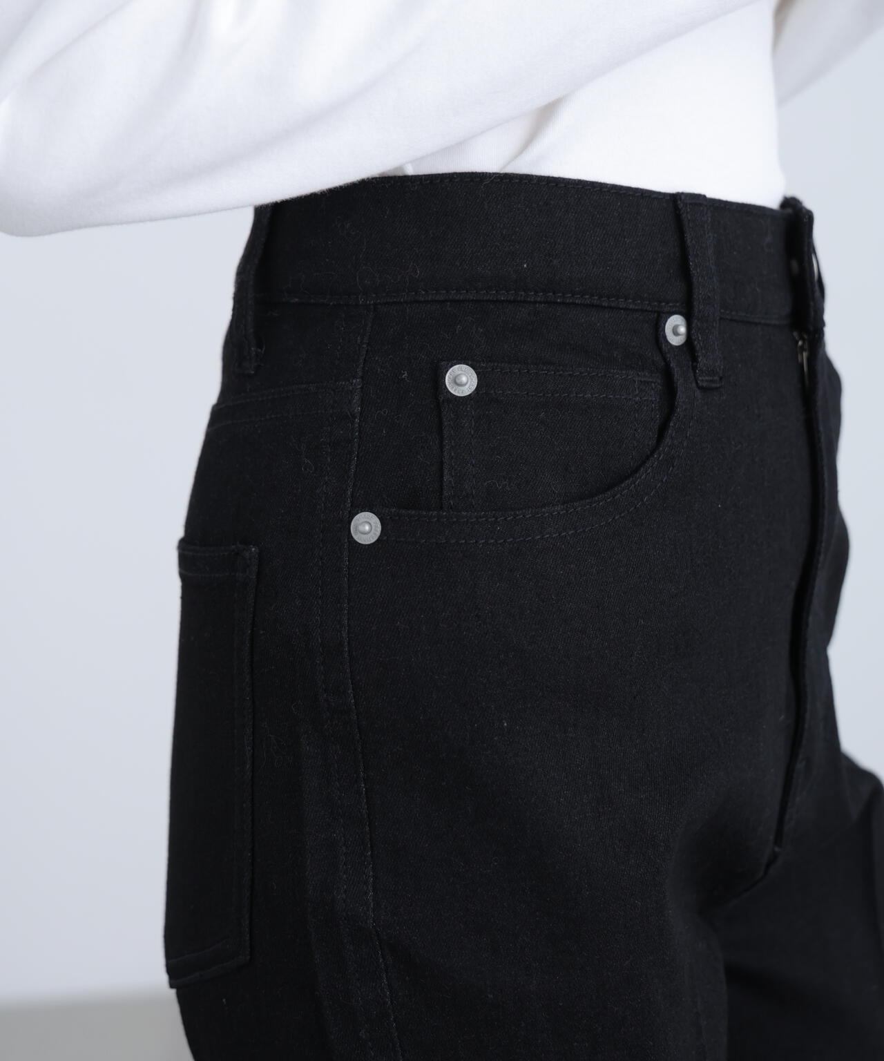 【累計販売3万本突破！選べる5色】【4サイズ展開XS-L] 内スリットベルボトムデニムパンツ【低身長サイズ有】