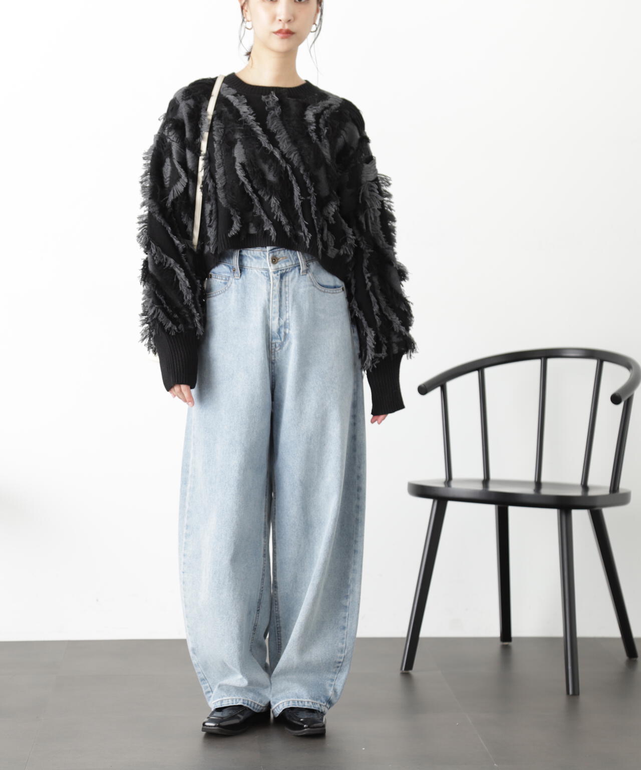 【3サイズ展開XS-M】デニムエッグパンツ【低身長サイズ有】