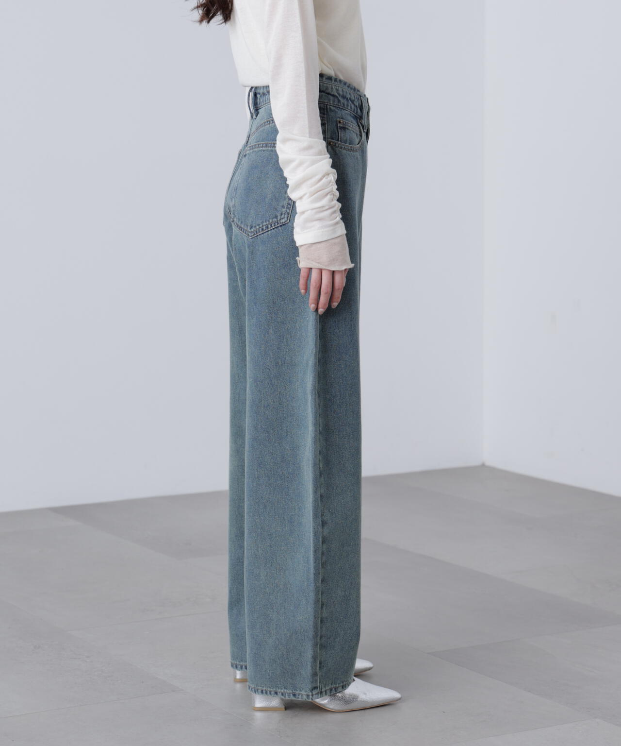 【3サイズ展開XS-M】デニムエッグパンツ【低身長サイズ有】