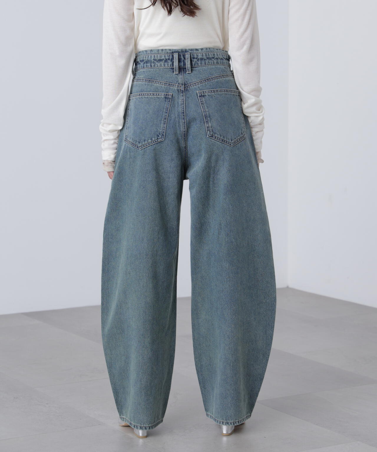 【3サイズ展開XS-M】デニムエッグパンツ【低身長サイズ有】