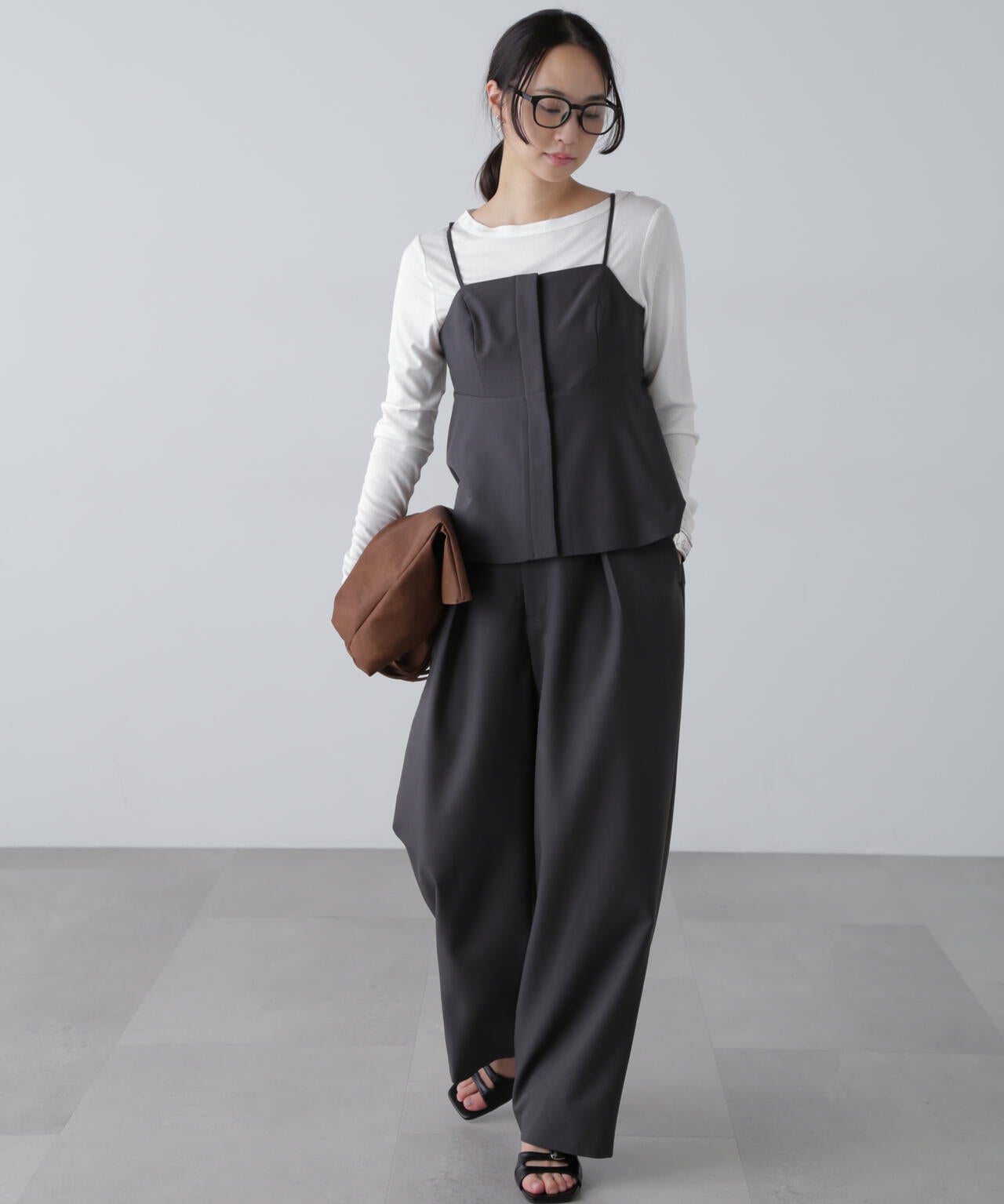 セットアップ対応〉ペプラムキャミソールビスチェ | FREE'S MART