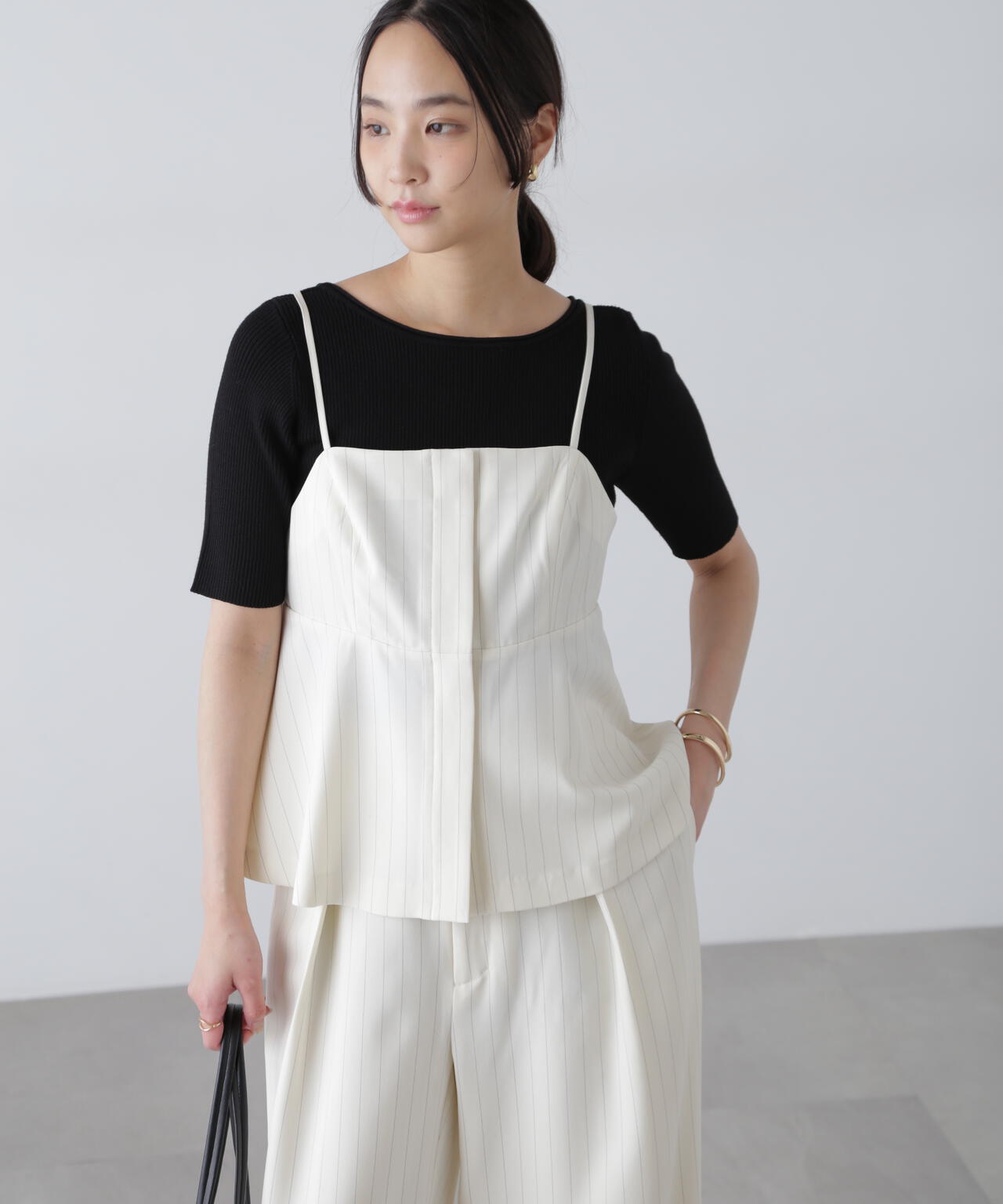 〈セットアップ対応〉ペプラムキャミソールビスチェ