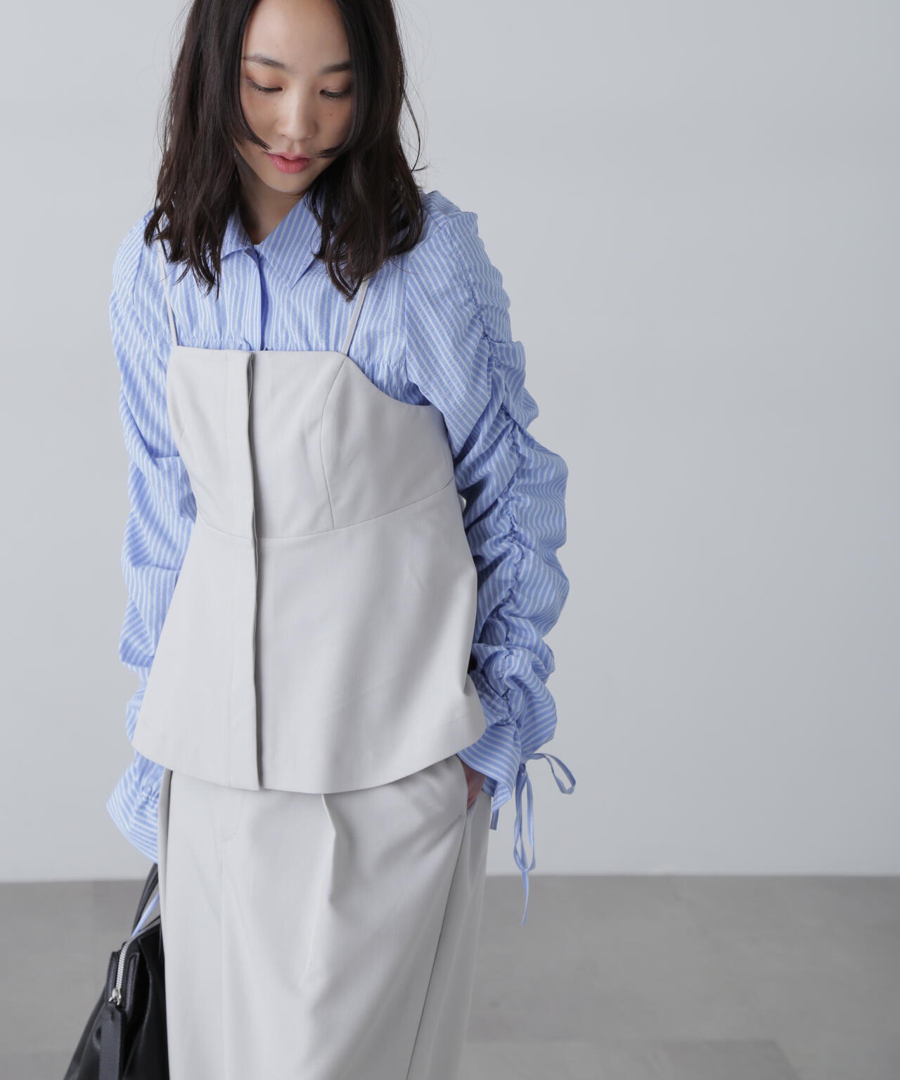 〈セットアップ対応〉ペプラムキャミソールビスチェ