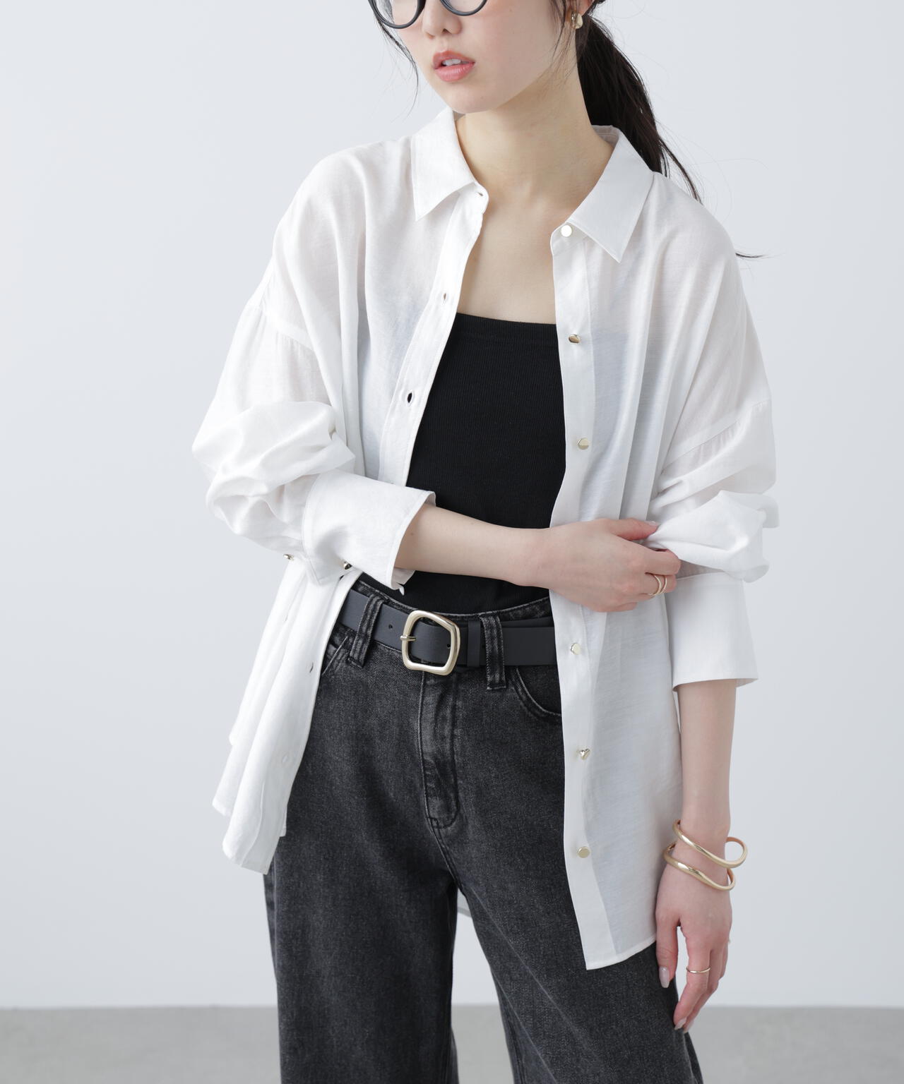 【新品未使用】LIDNM☆シャツ　リネンシャツ☆M☆タン ゆったりシャツ 綿麻シャツ 半袖 デザイン レディース トップス