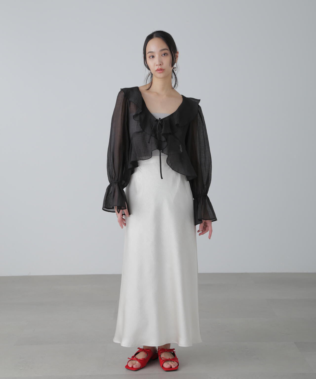 チャンマー　ふんわりブラウス 小さいサイズ 2WAYスキッパーブラウス 低身長さん・小柄女性