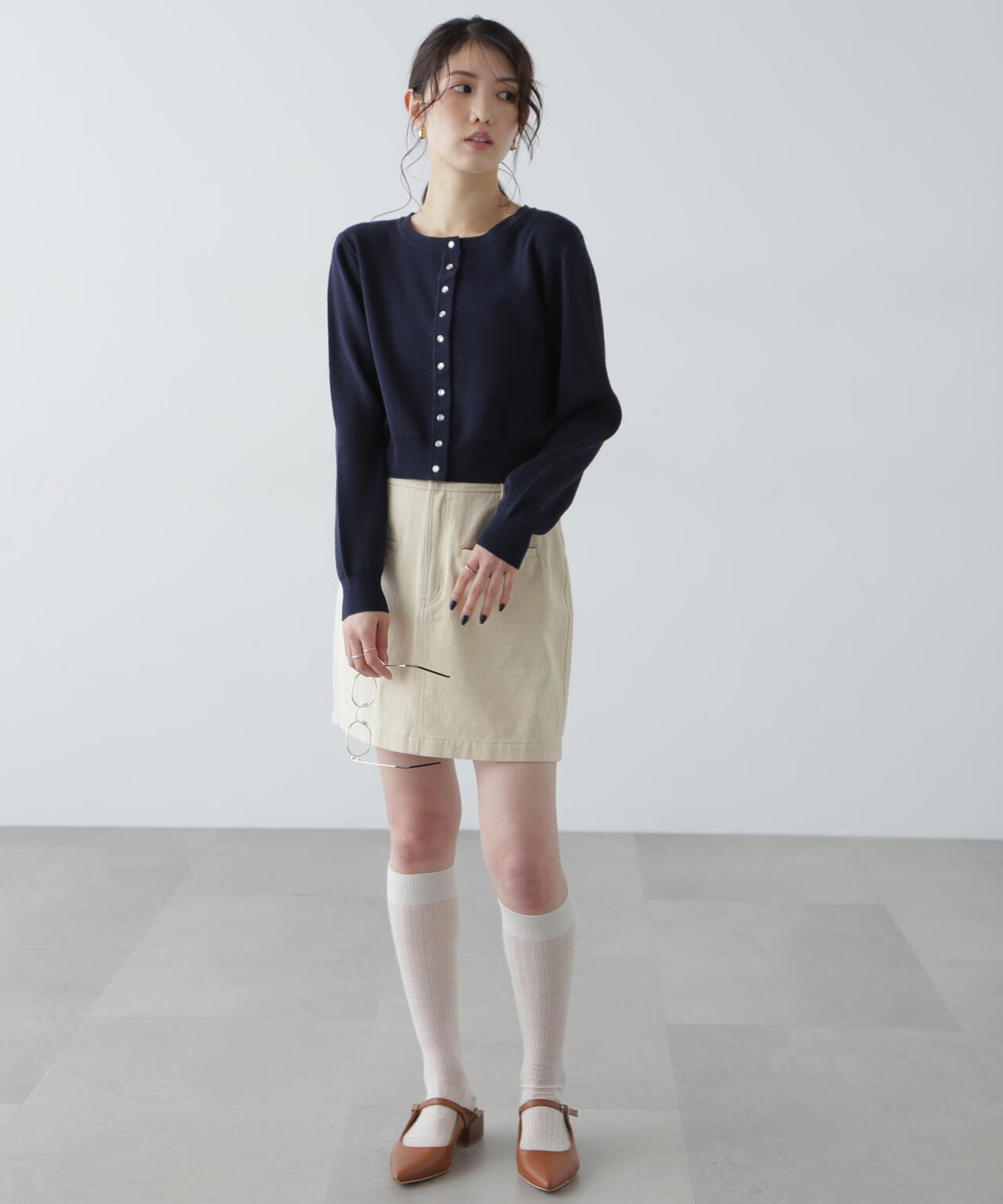 〈セットアップ対応〉ウォッシュドミニスカート