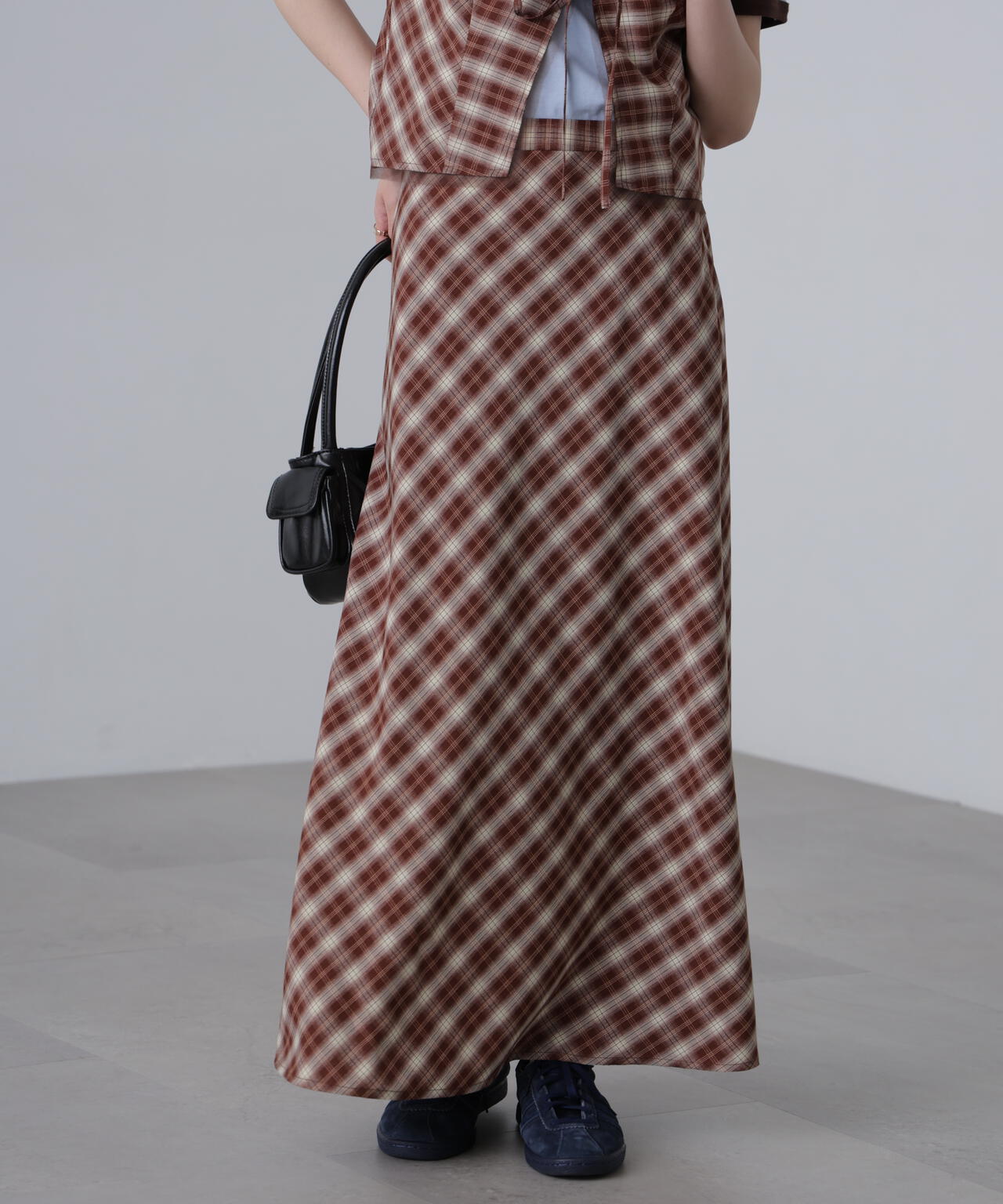 セットアップ対応〉チェック柄バイアススカート | FREE'S MART