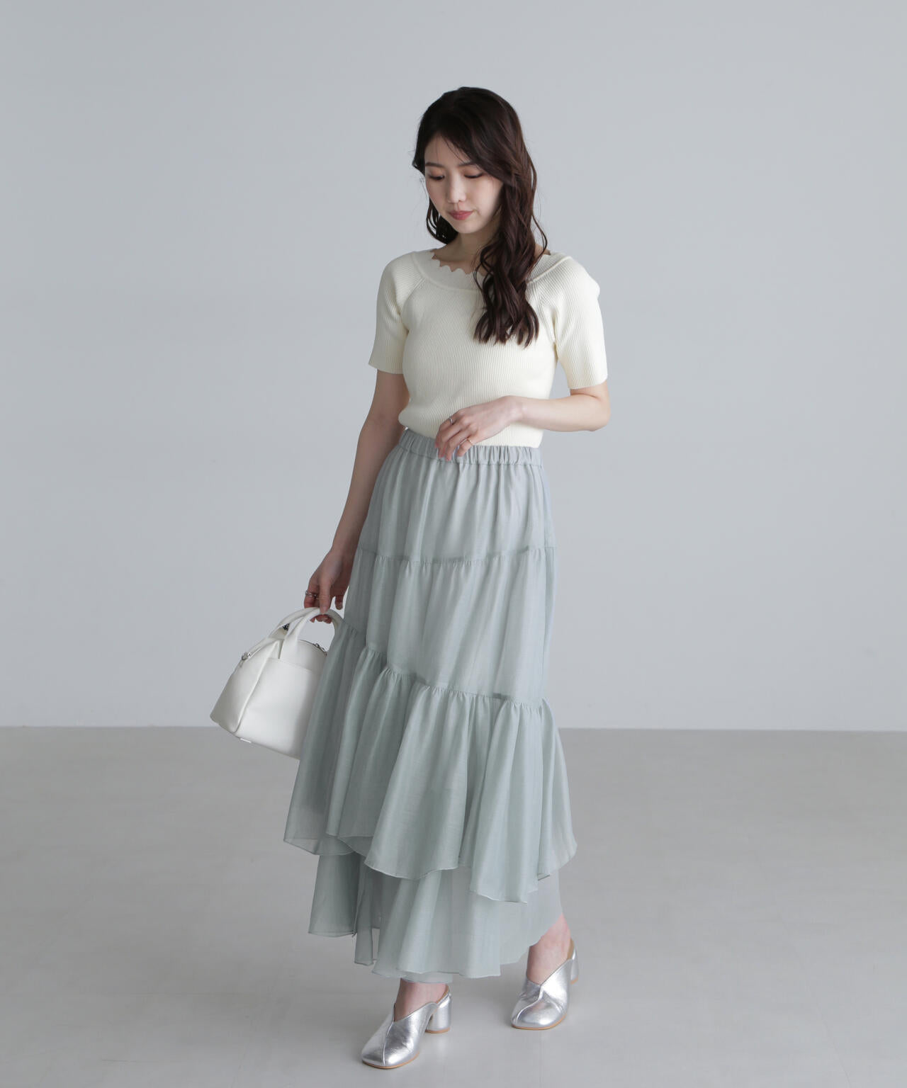 シアーランダムフリルスカート