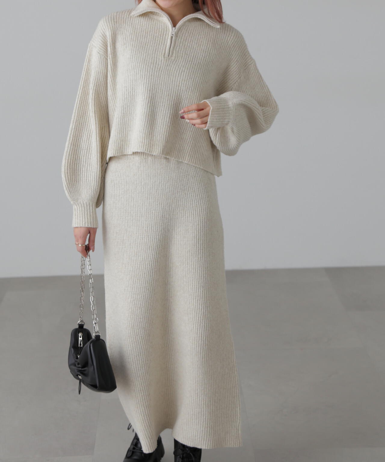 ハーフジップニット×ナロースカートセットアップ | FREE'S MART