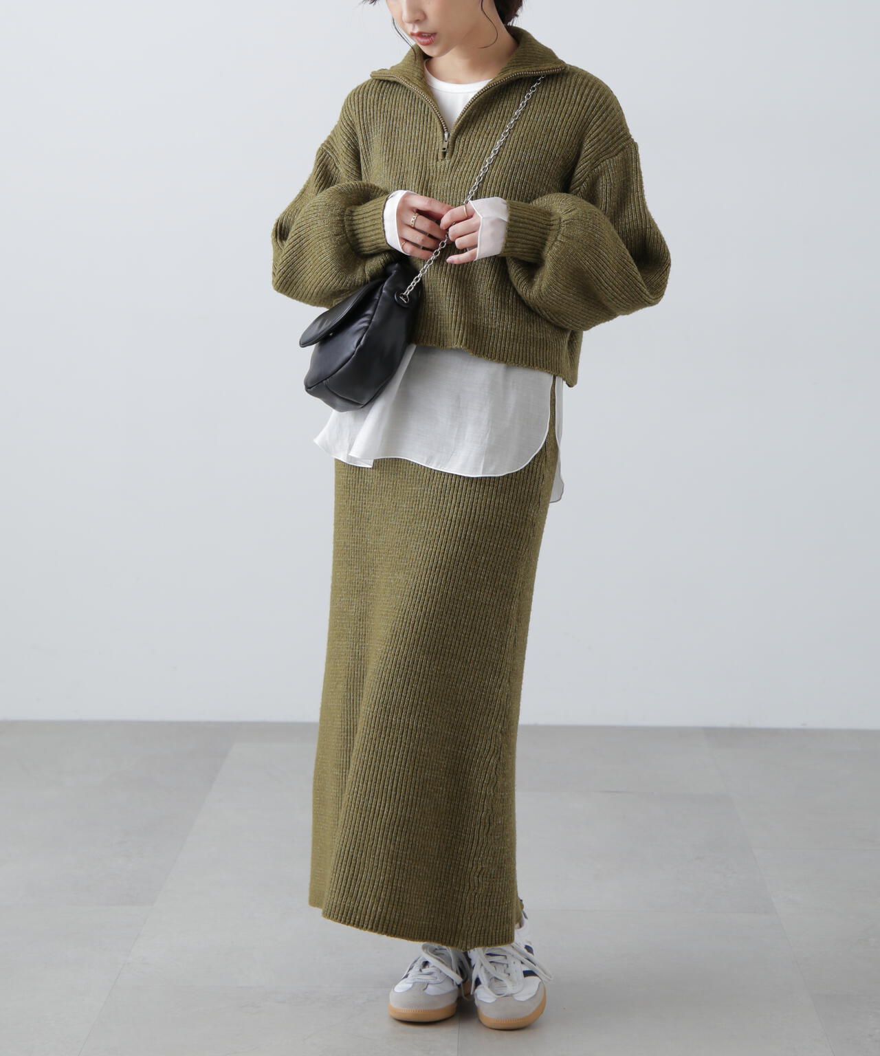 ハーフジップニット×ナロースカートセットアップ | FREE'S MART