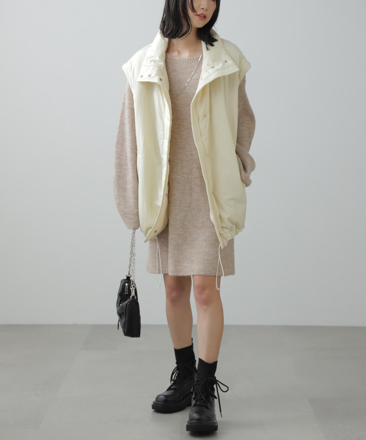 ボートネック畦ニットミニワンピース | FREE'S MART（フリーズマート