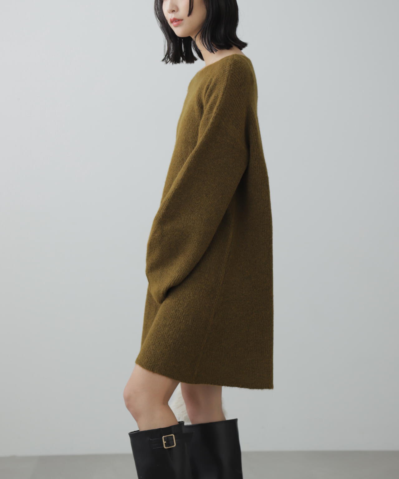 ボートネック畦ニットミニワンピース | FREE'S MART（フリーズマート