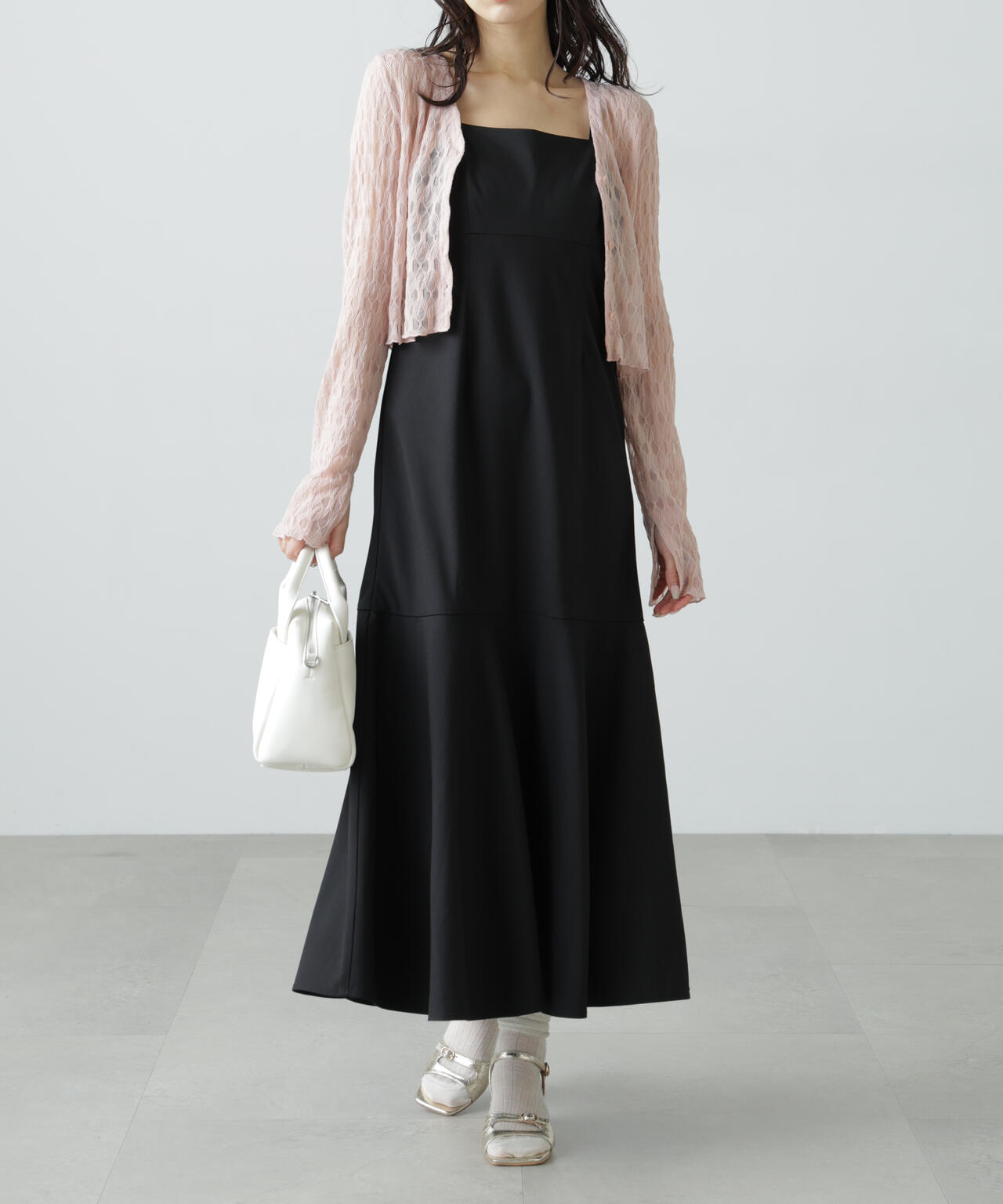 3サイズ展開XS-M】2ストラップマーメイドキャミワンピース【低