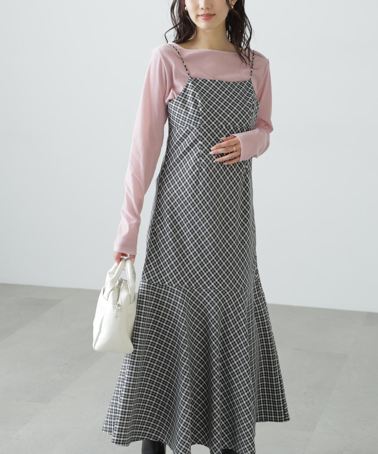 3サイズ展開XS-M】2ストラップマーメイドキャミワンピース【低身長