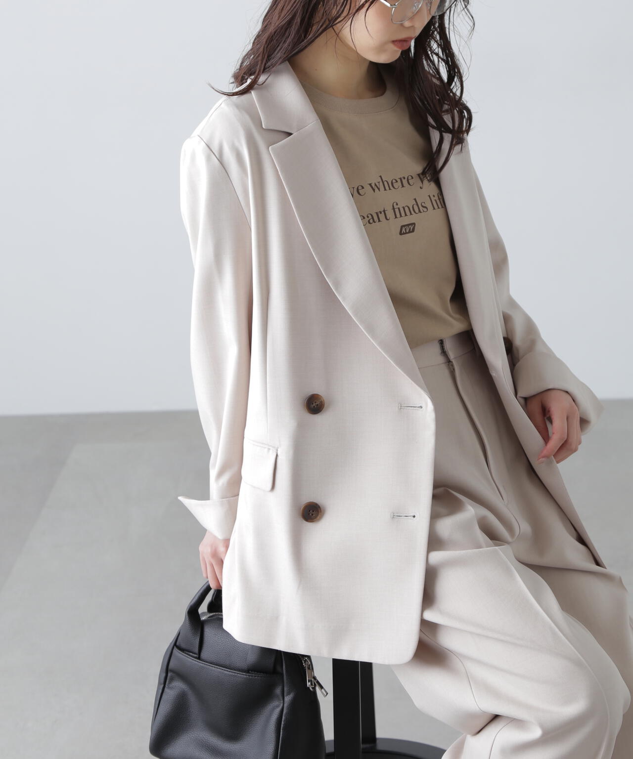 Schott ベージュ レザーダブルブレストジャケット Schott ベージュ レザーダブルブレストジャケット