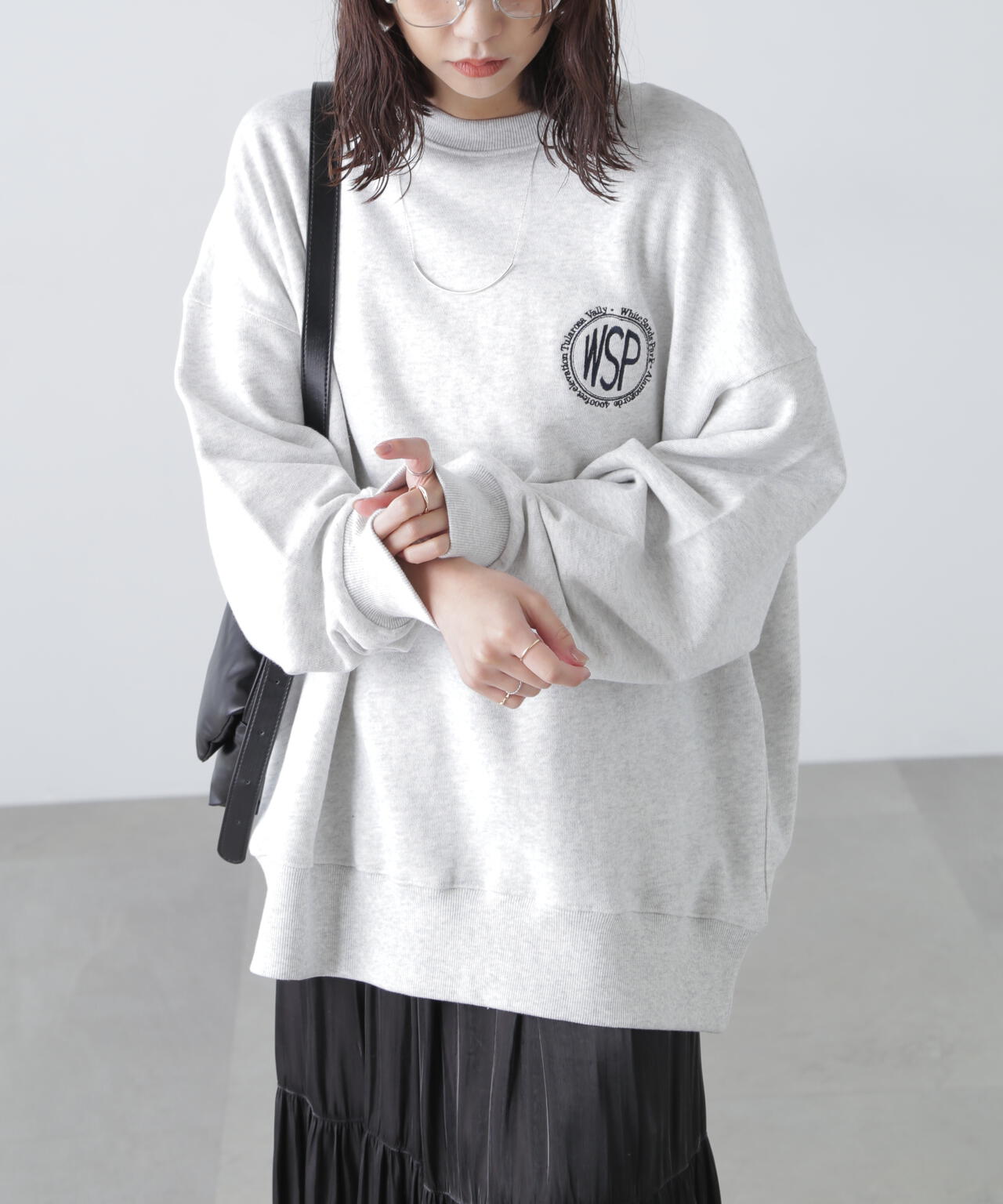 エンジロングスウェット ハーフZIP襟付ショートスウェットトップス｜INGNI(イング) 公式