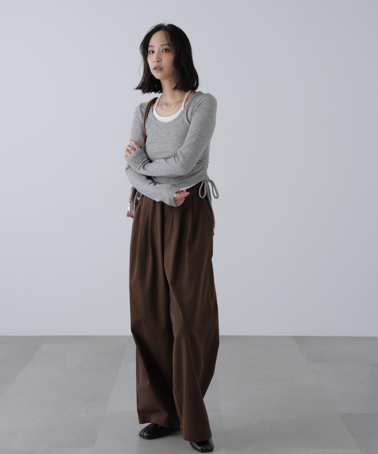 ホルターネックレイヤードサイドドロストカットソー