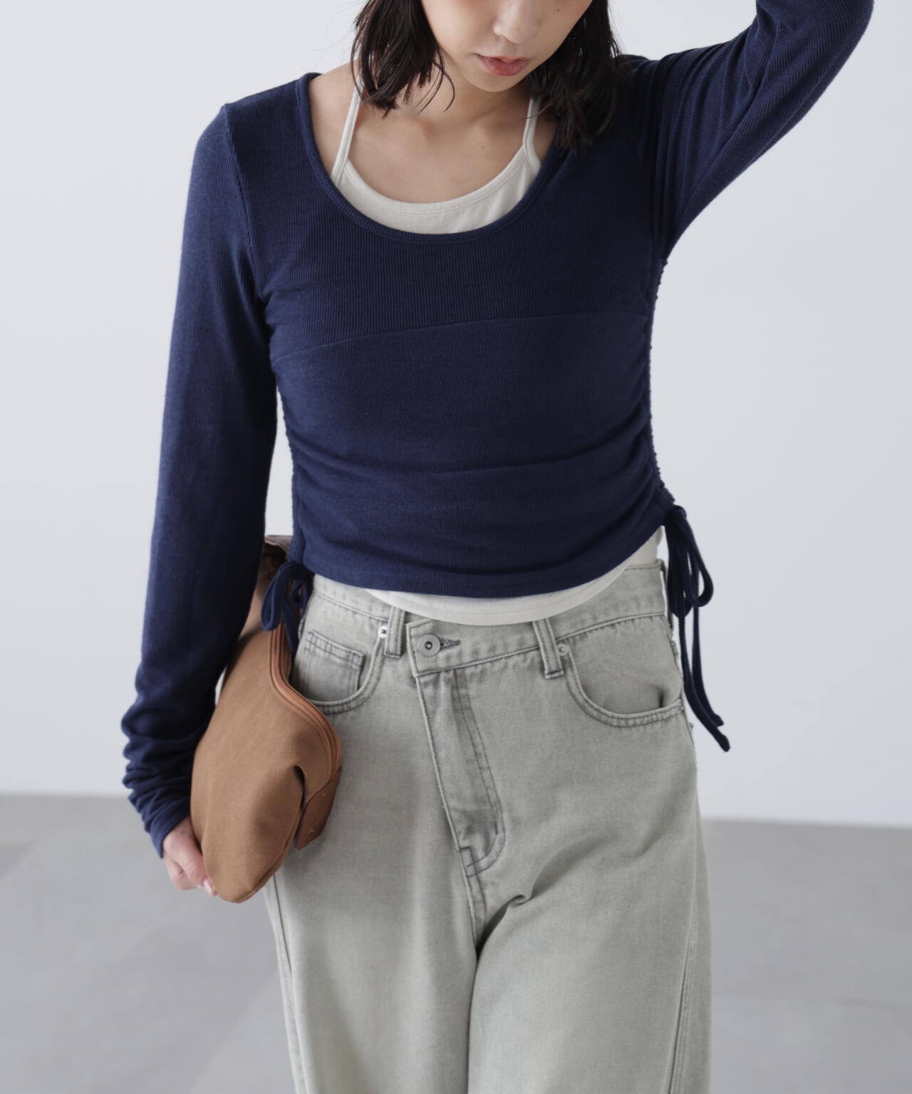 ホルターネックレイヤードサイドドロストカットソー