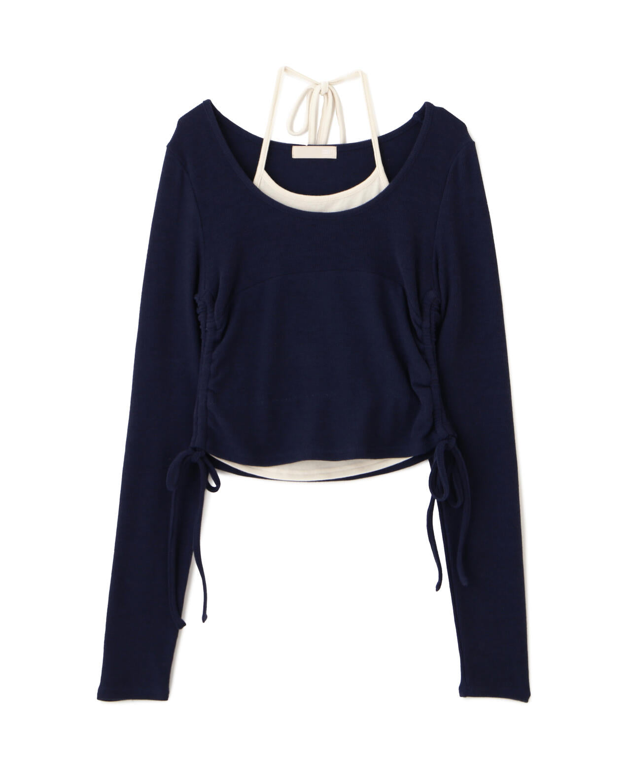 ホルターネックレイヤードサイドドロストカットソー