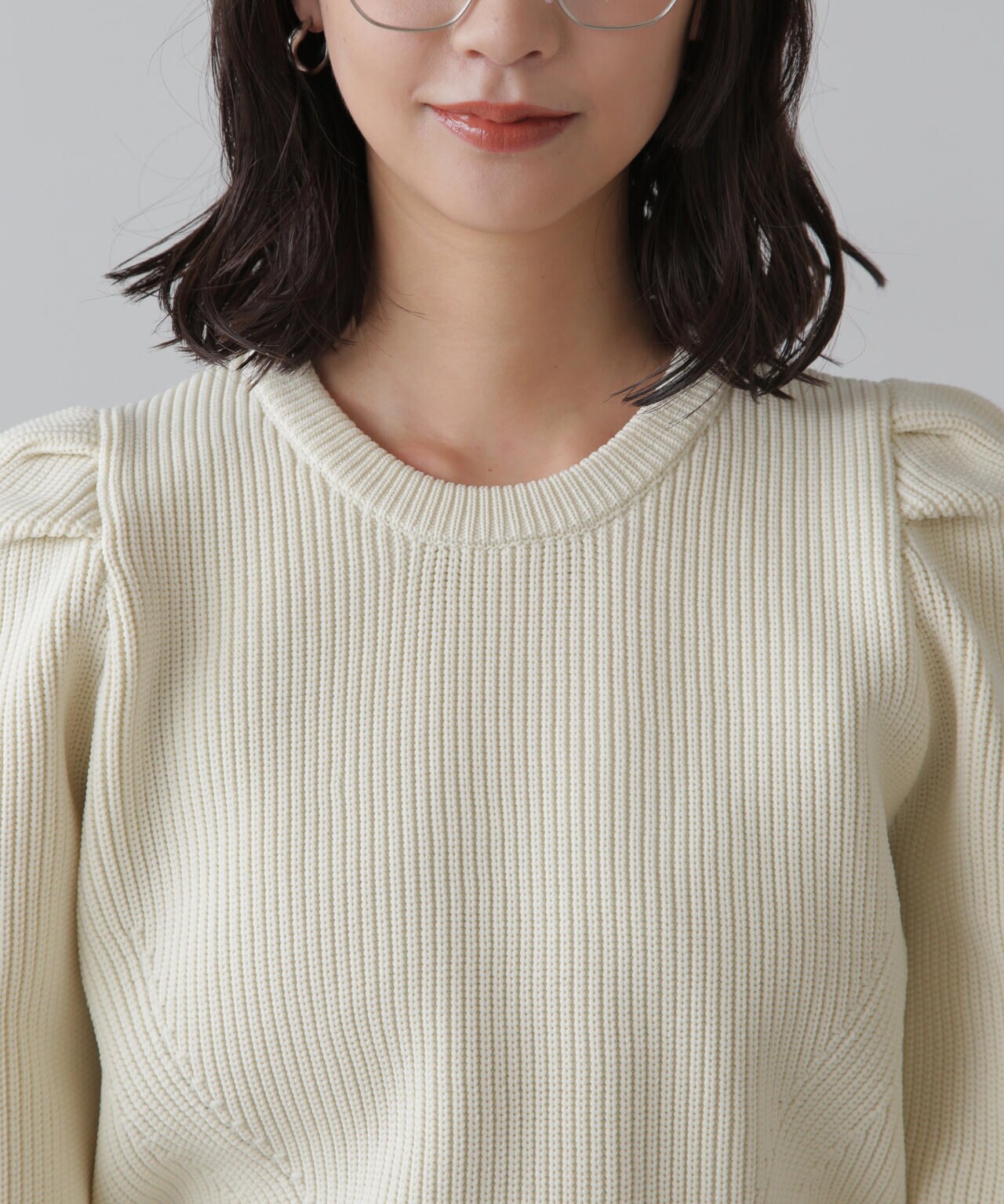 パフスリーブニット 畦編みパフスリーブニット | FREE'S MART（フリーズマート