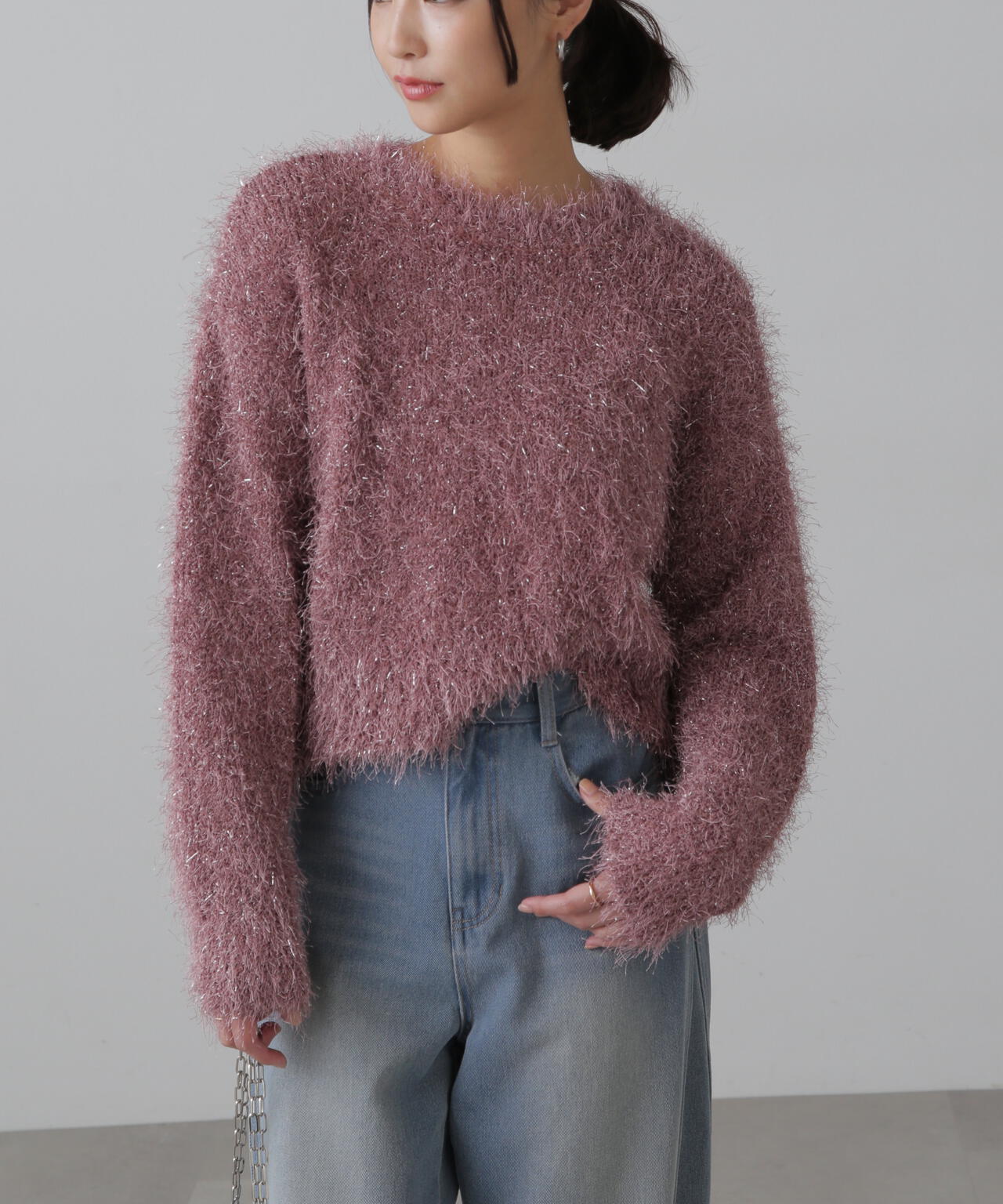 ラメフェザークルーネックニット | FREE'S MART（フリーズマート