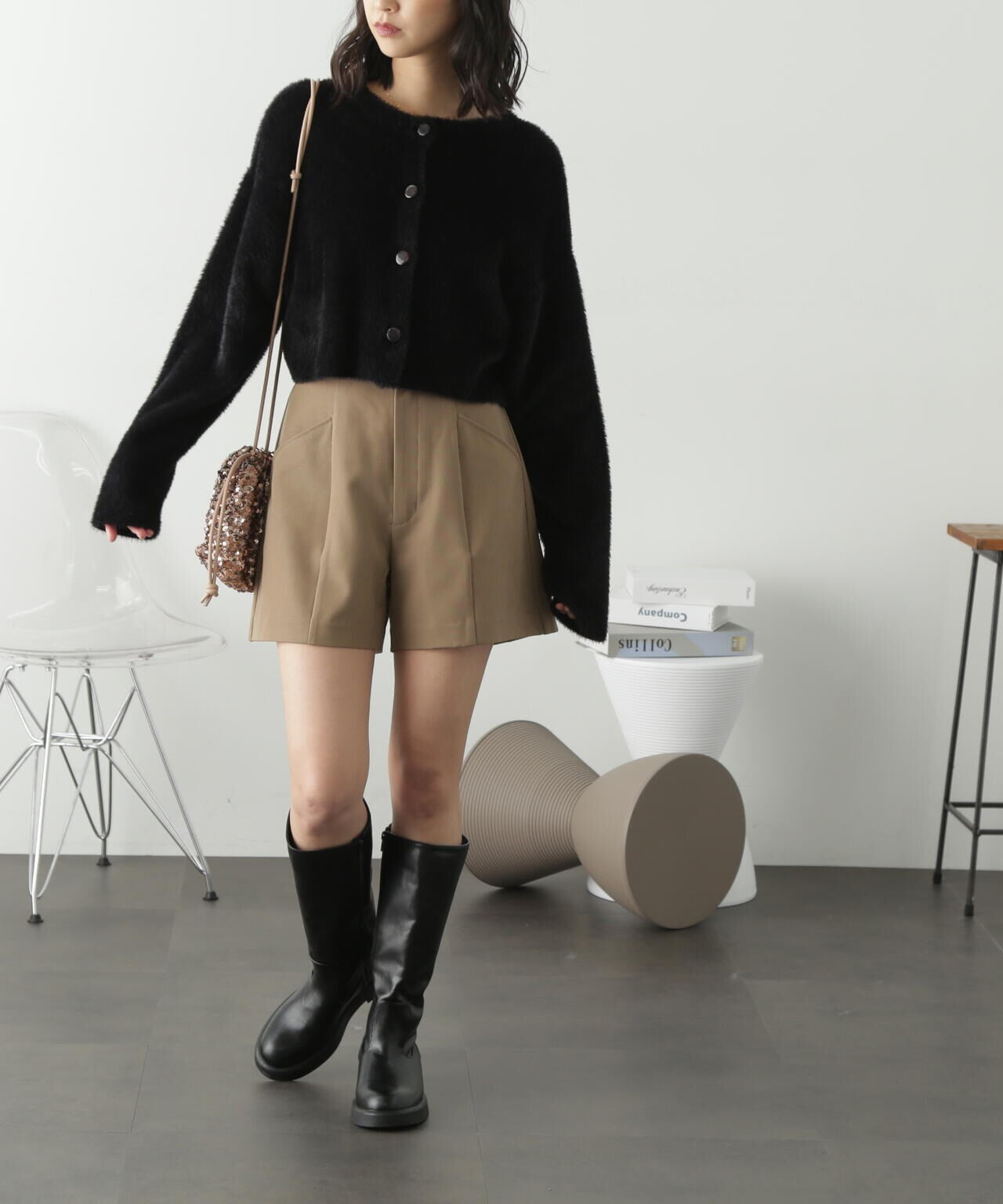 前後2Wayショートシャギー短丈ニット | FREE'S MART（フリーズマート