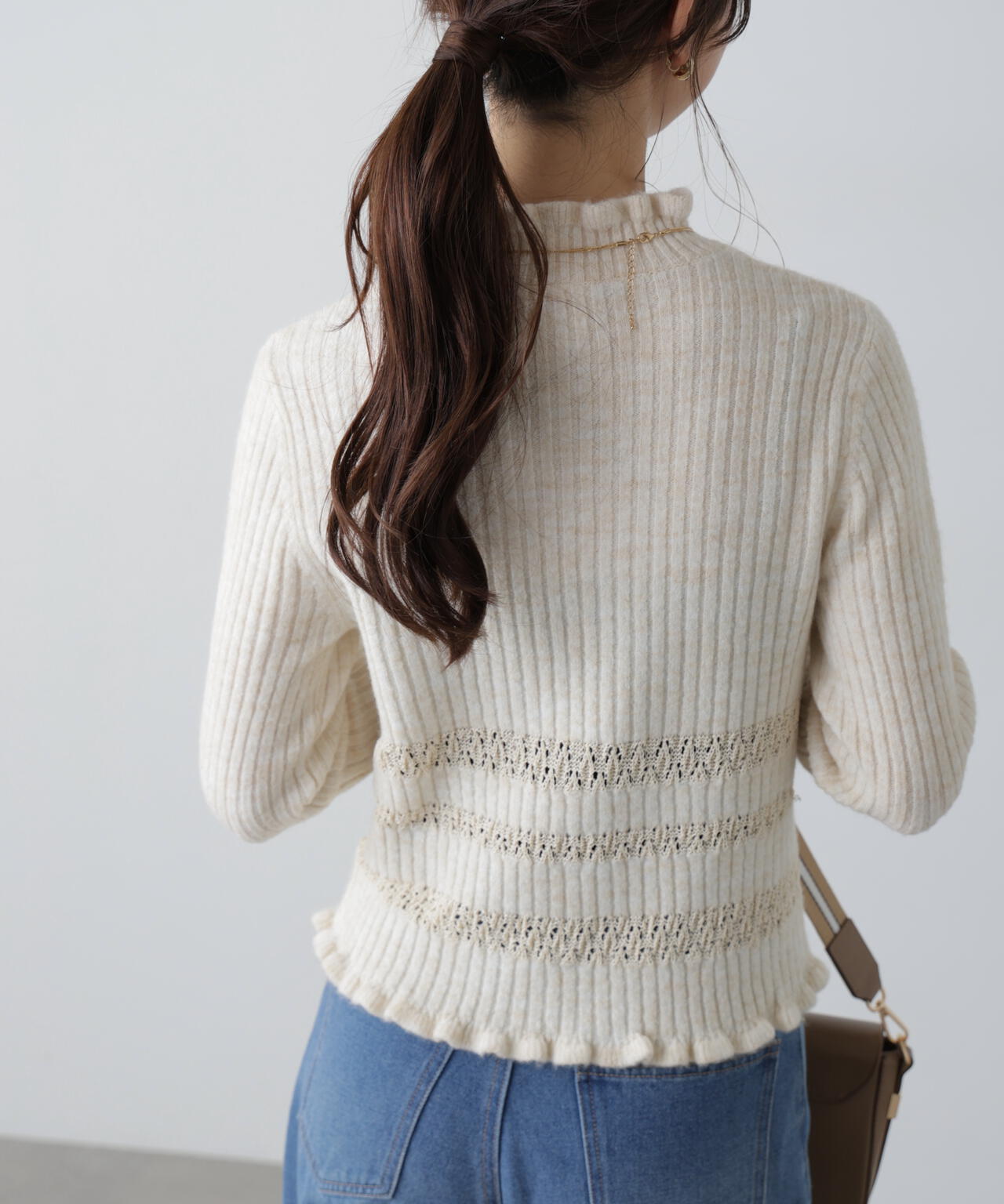 透かし編みボーダーリブニット | FREE'S MART（フリーズマート