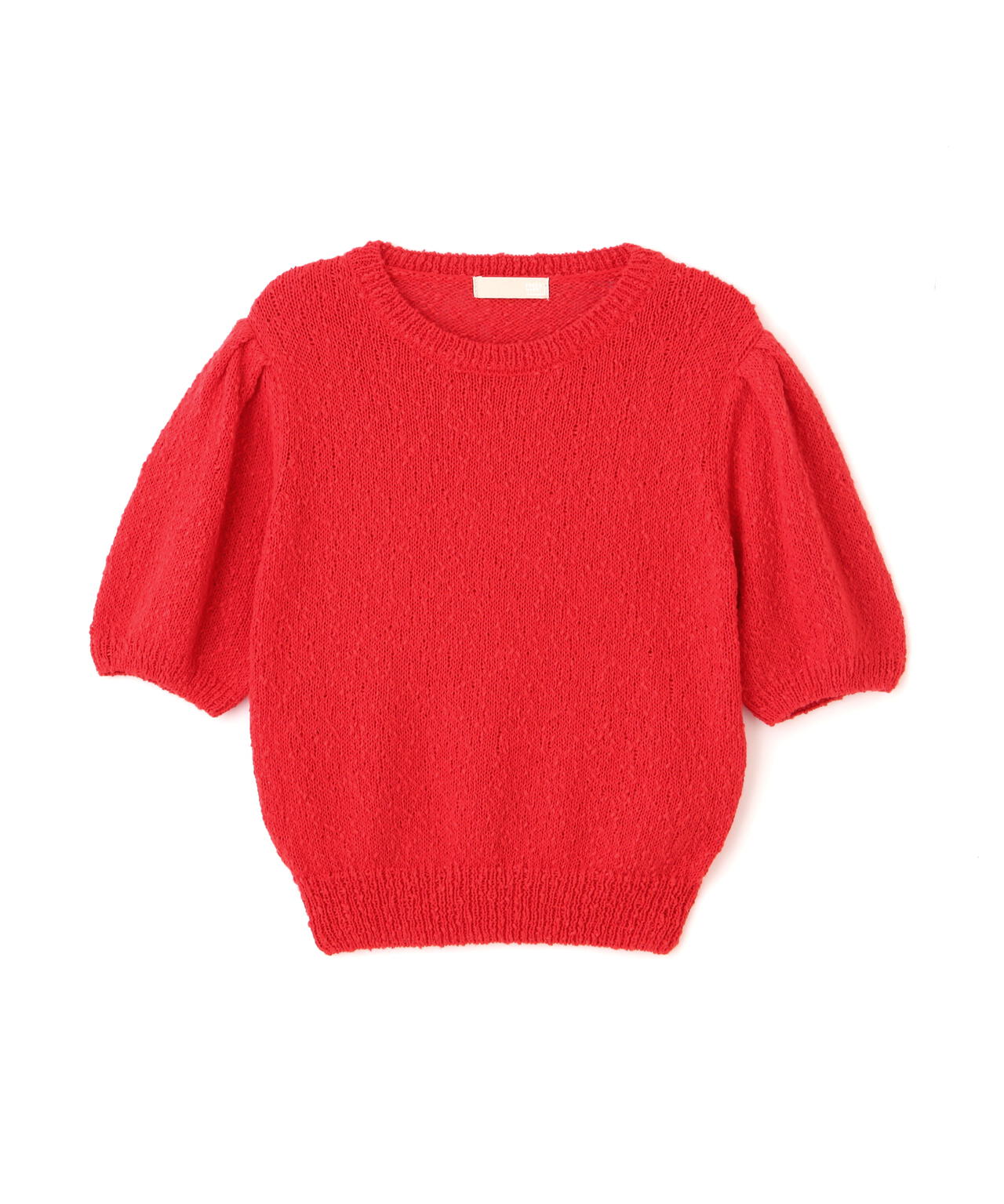 スラブ編み半袖ニット