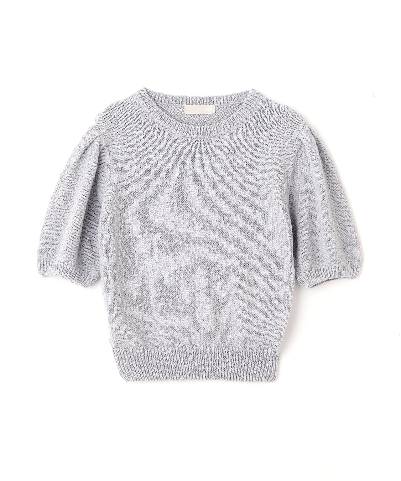 スラブ編み半袖ニット