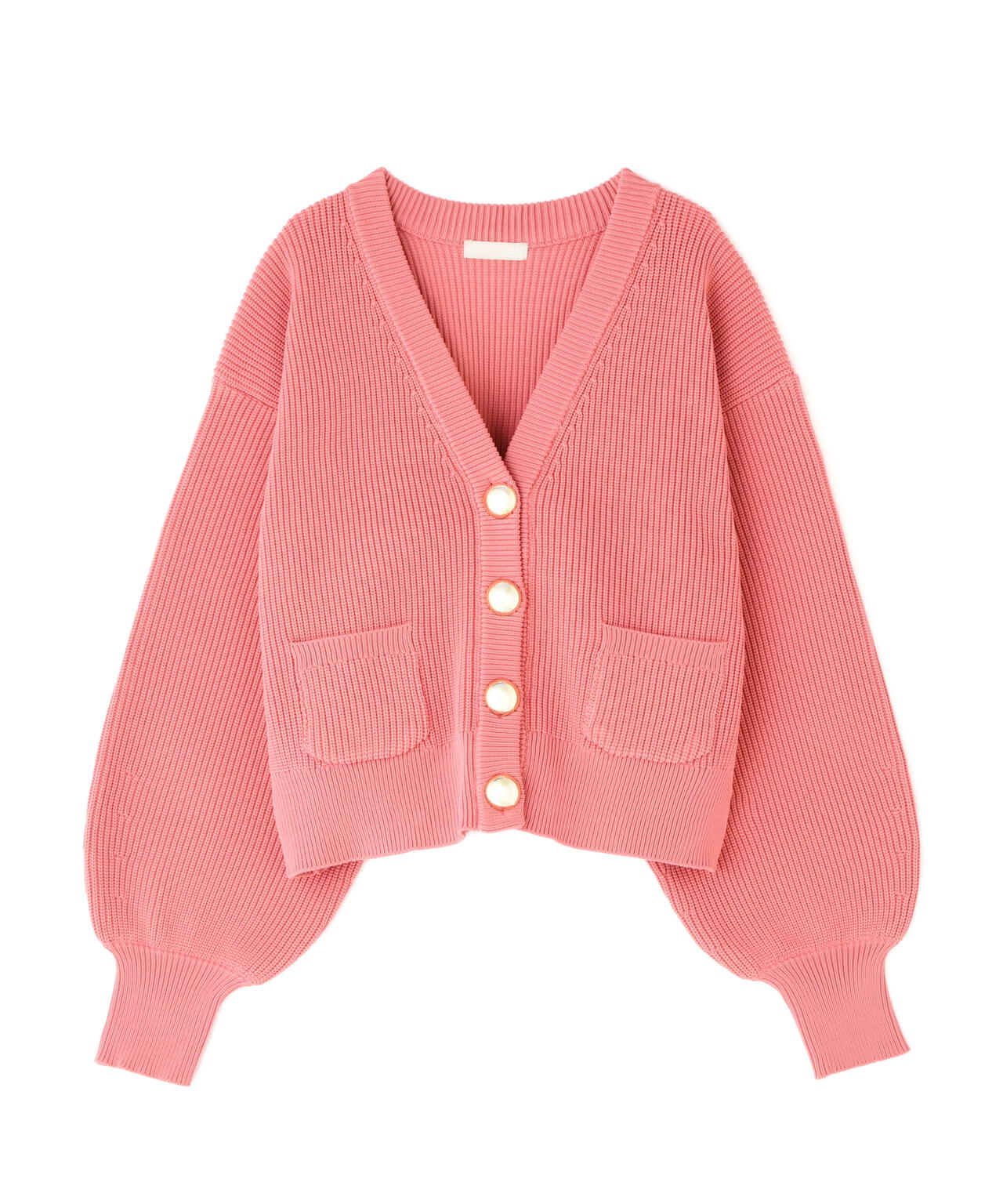 ゴールドアクセントボタンVネックカーディガン | FREE'S MART