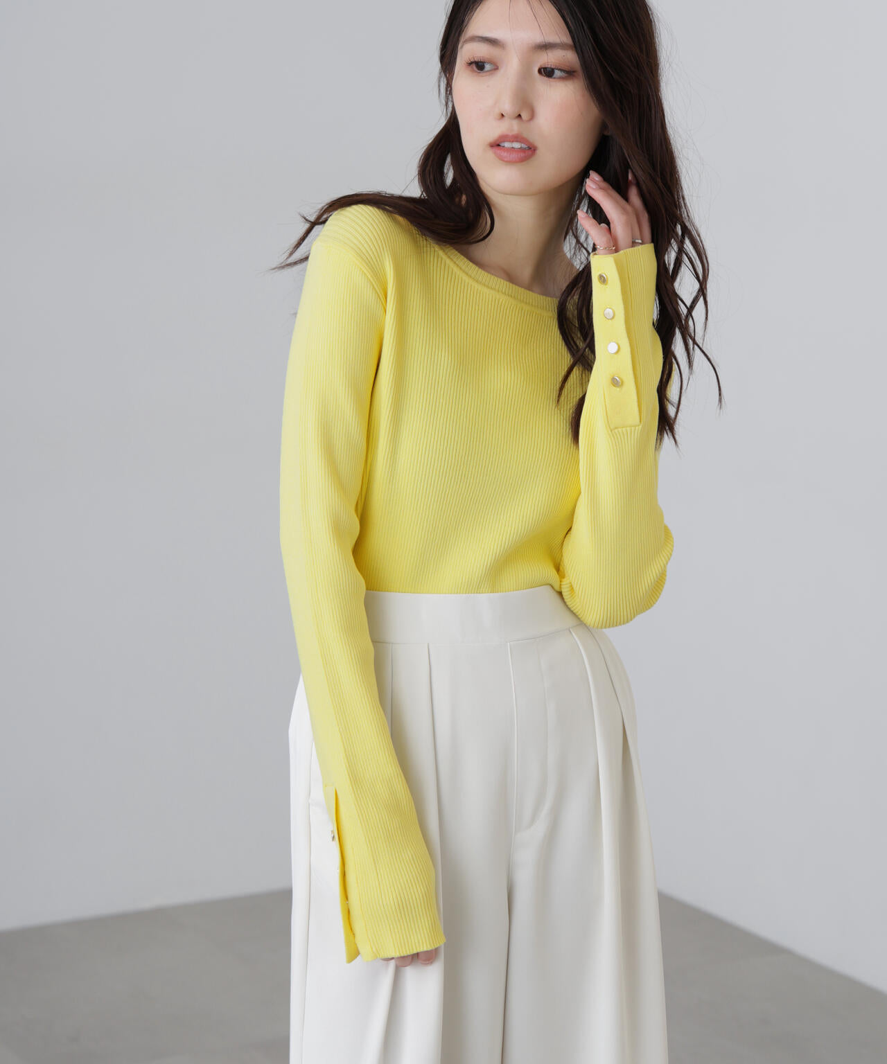 MFM］袖金ボタンハイツイストリブニット | FREE'S MART（フリーズ