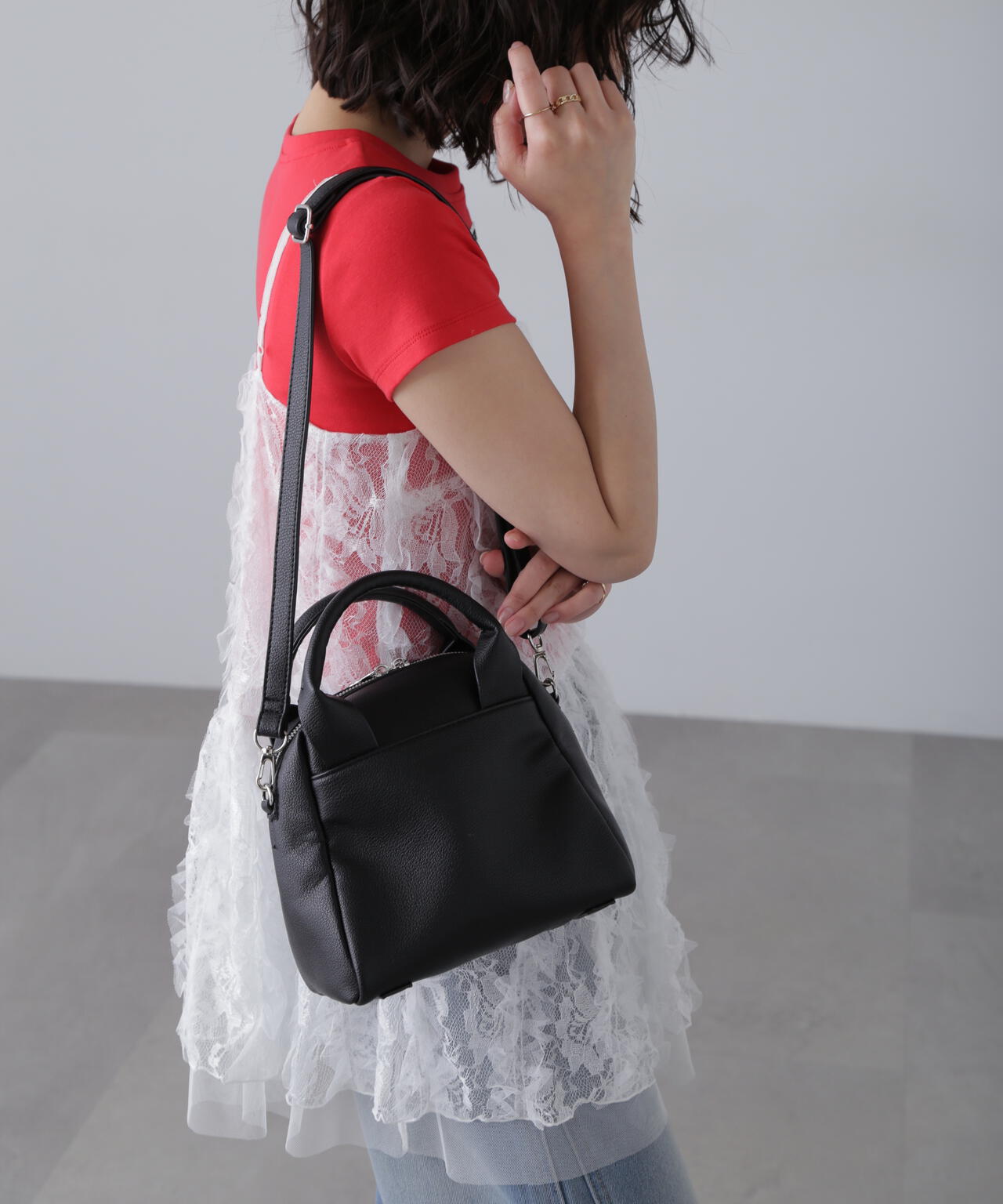 スクエアハンドルバッグ