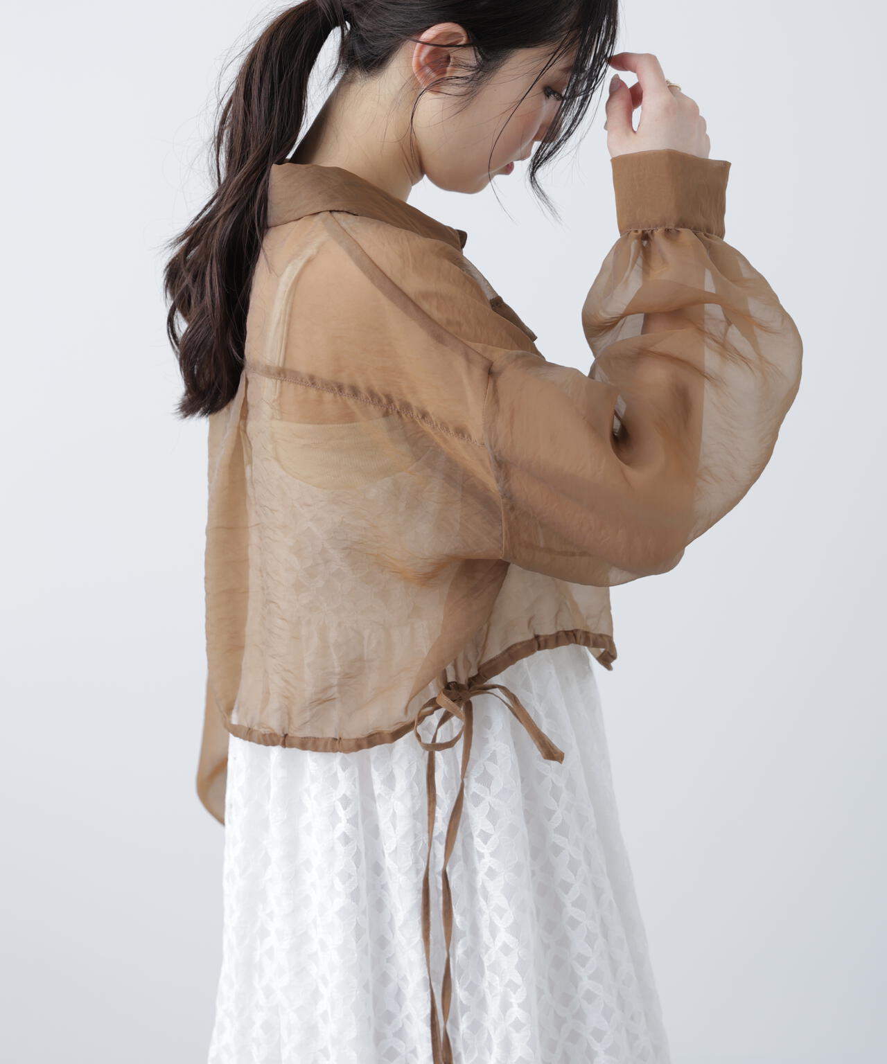 裾ドロストショート丈シアーシャツ | FREE'S MART（フリーズ