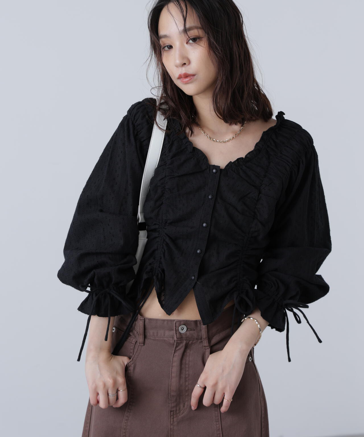 ドロストリボン長袖ブラウス | FREE'S MART（フリーズマート