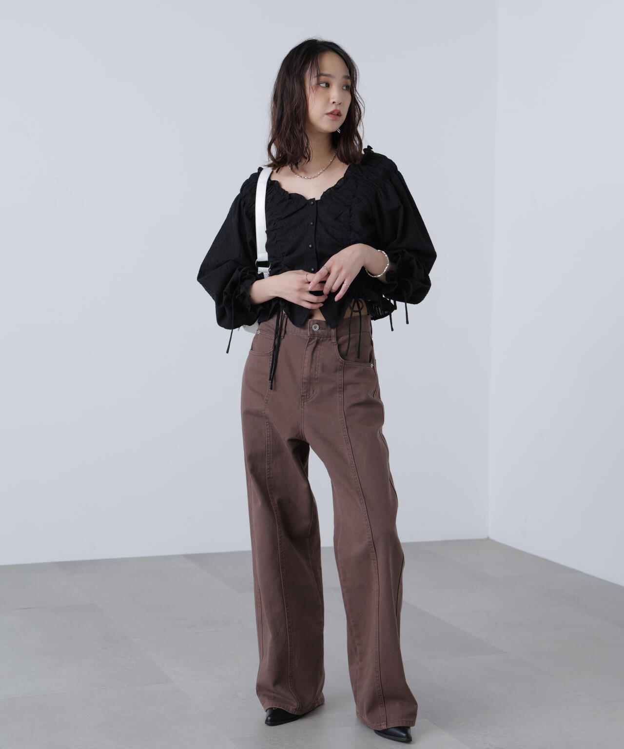 ドロストリボン長袖ブラウス | FREE'S MART（フリーズマート